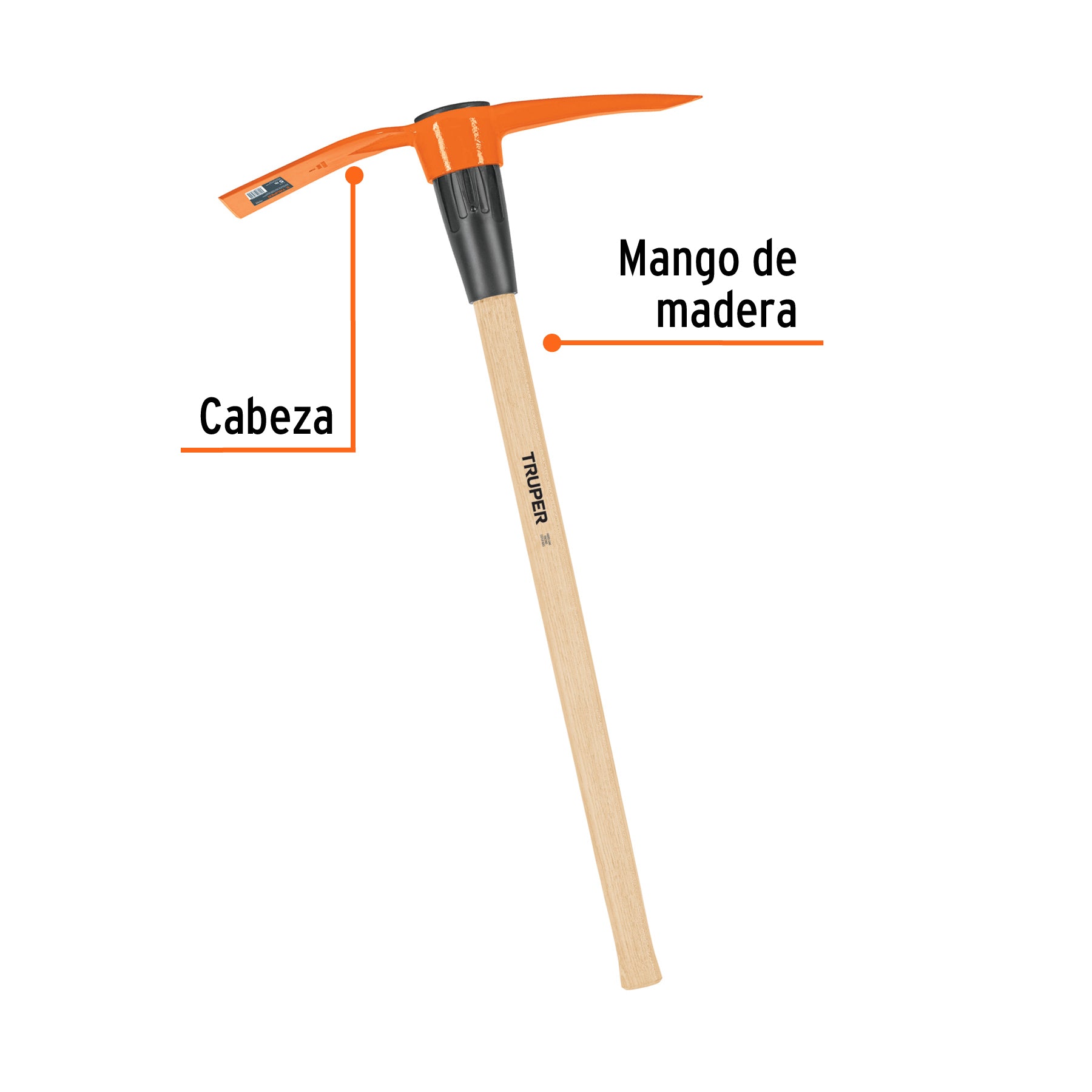 Talacho-pico 5 lb con mango de madera de 36', Truper