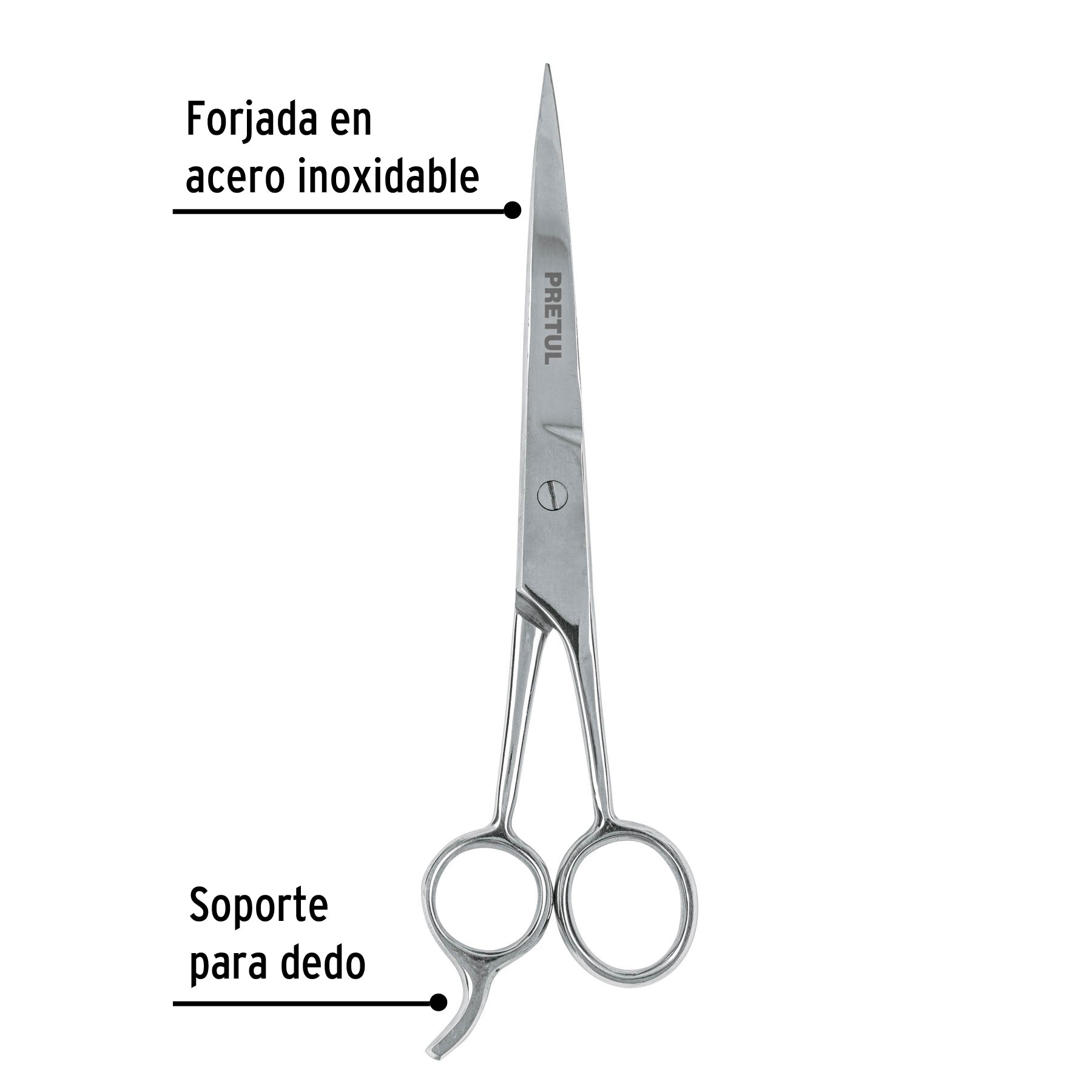 Tijera para estilista con gancho, 7-1/2", pretul SUSTITUYE 18491