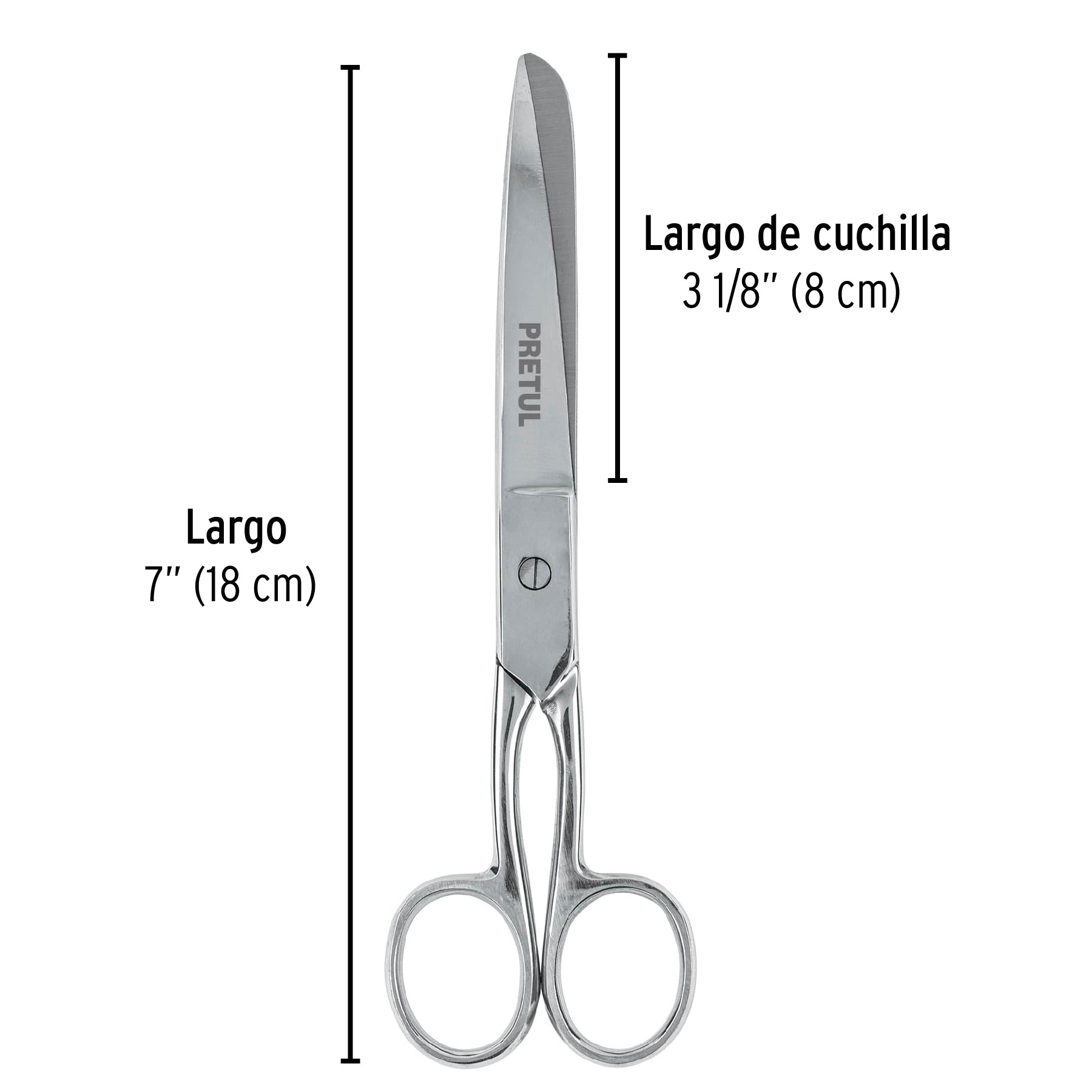 Tijera para costura y oficina  7", Pretul