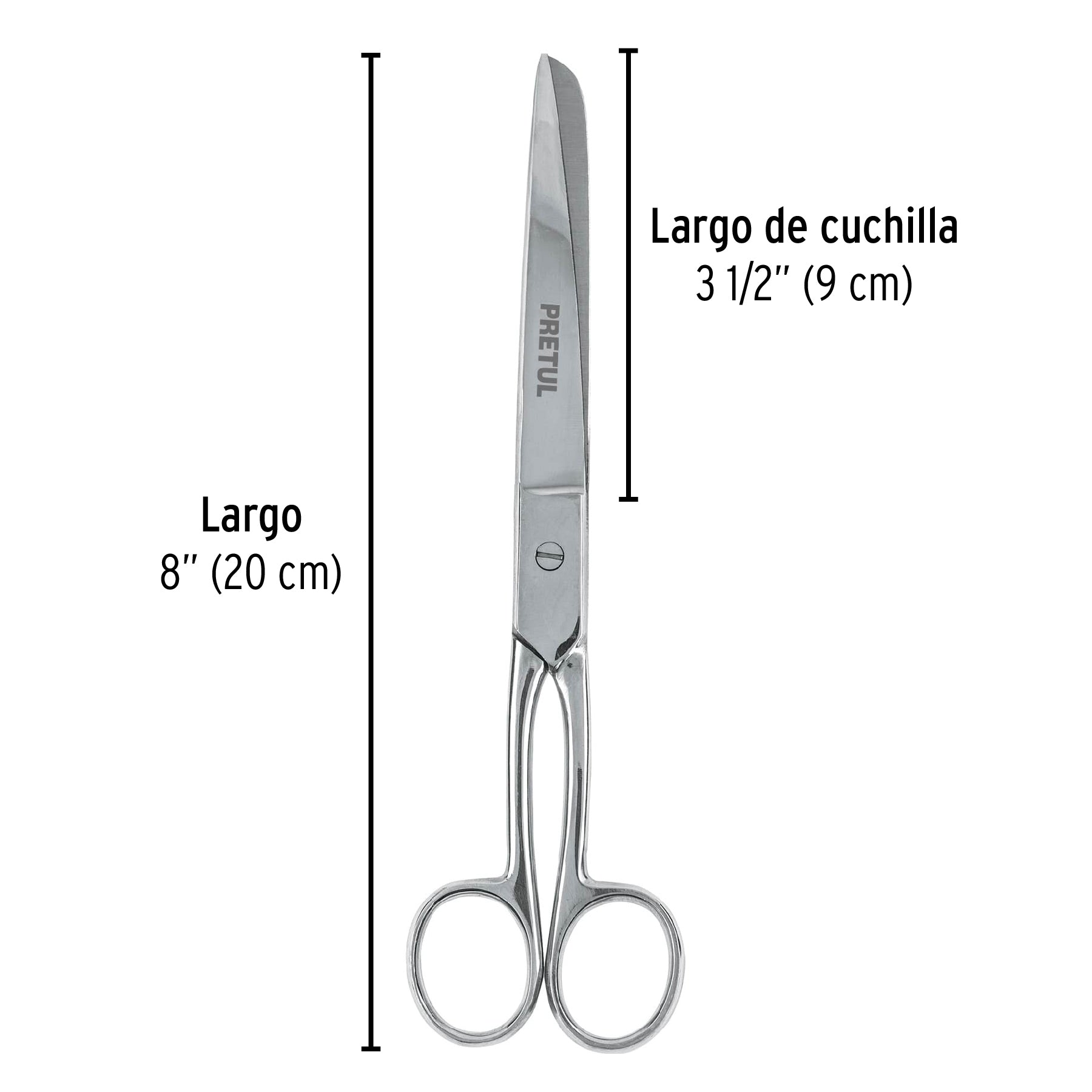 Tijera para costura y oficina 8", pretul