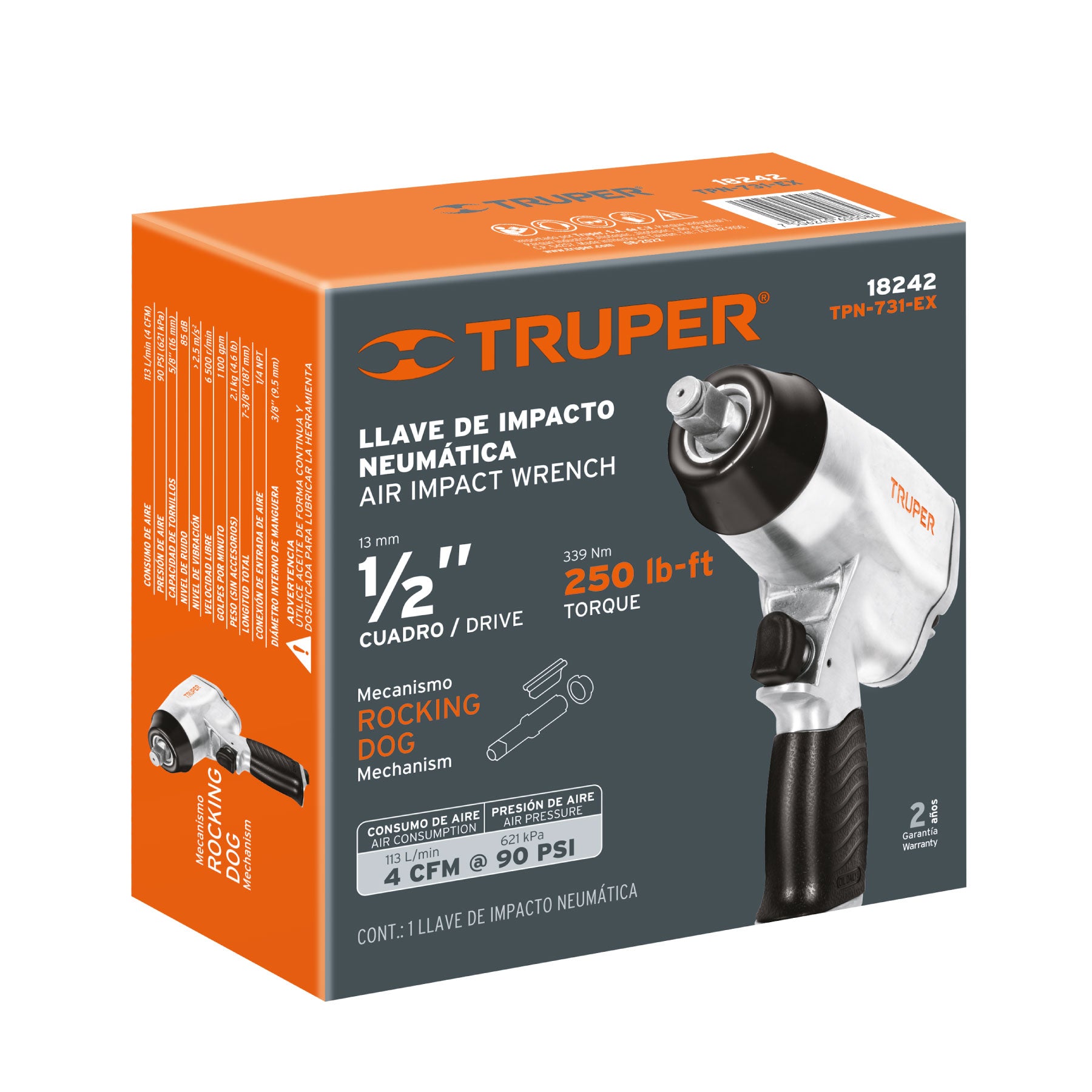 Llave de impacto neumática 1/2"