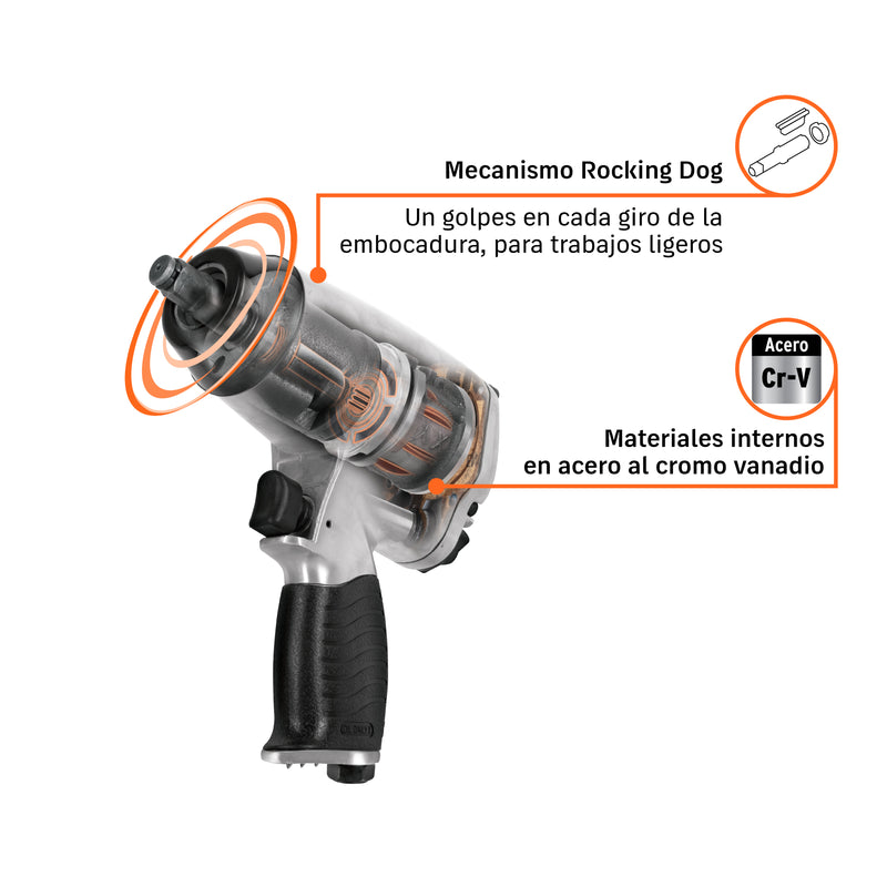 Llave neumática de impacto, 1/2", kit