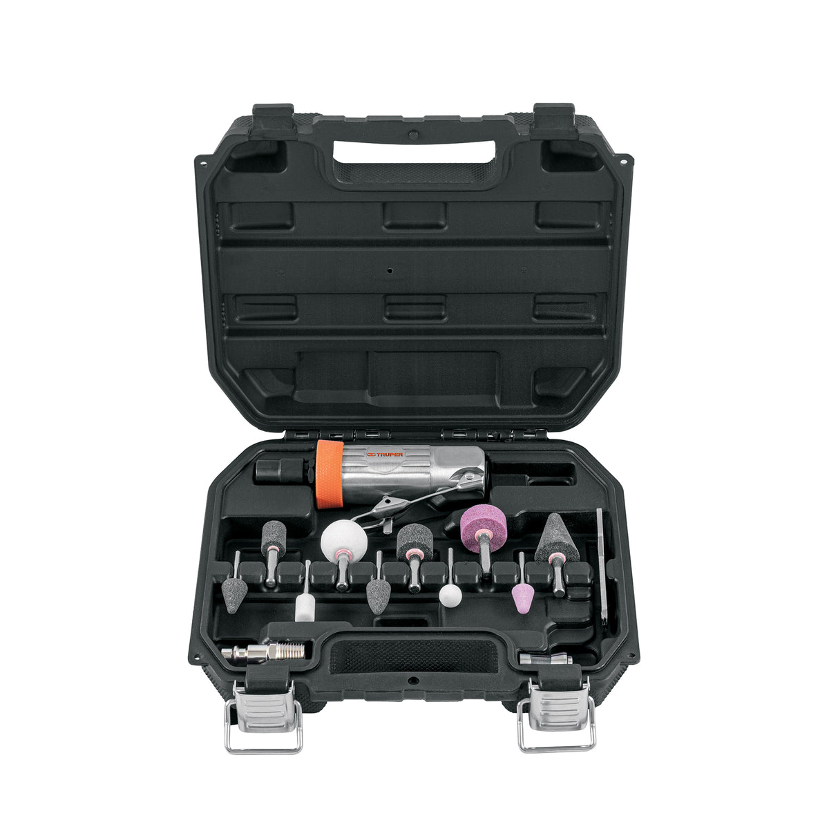 Miniesmeriladora neumática, 1/4", kit 16 piezas