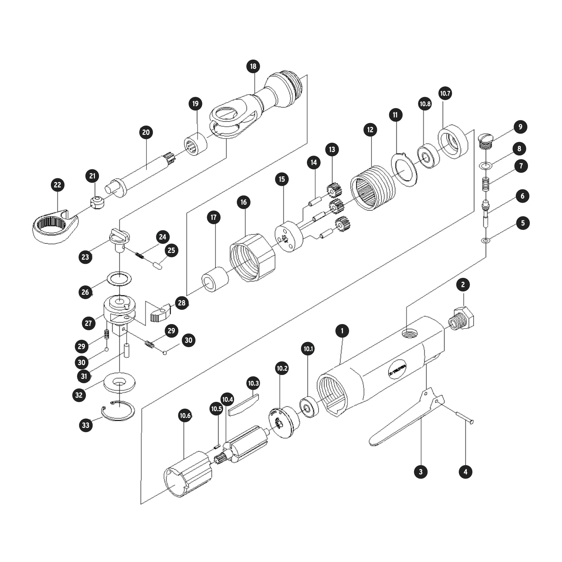 Matraca neumática, 1/2"