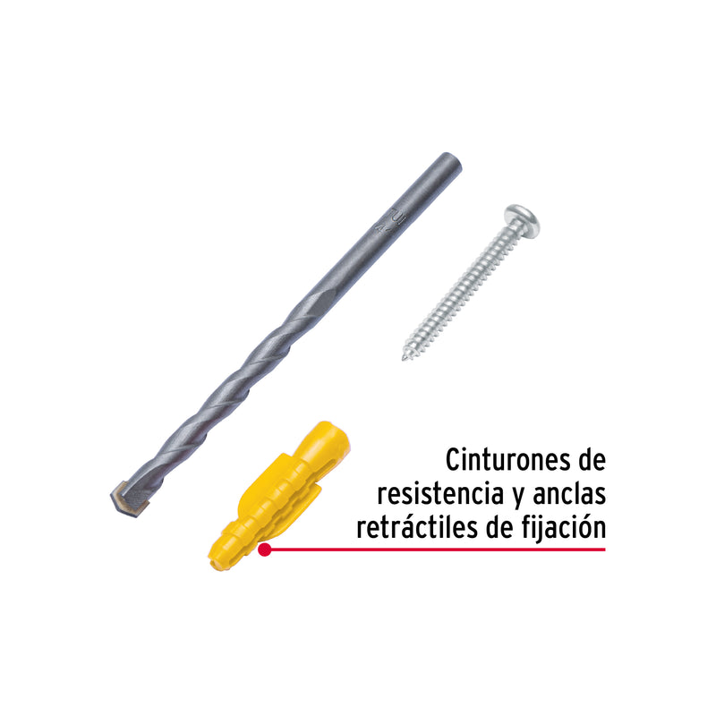 Kit de 20 taquetes 7/32' con pijas #8 y 1 broca 1/4', Fiero