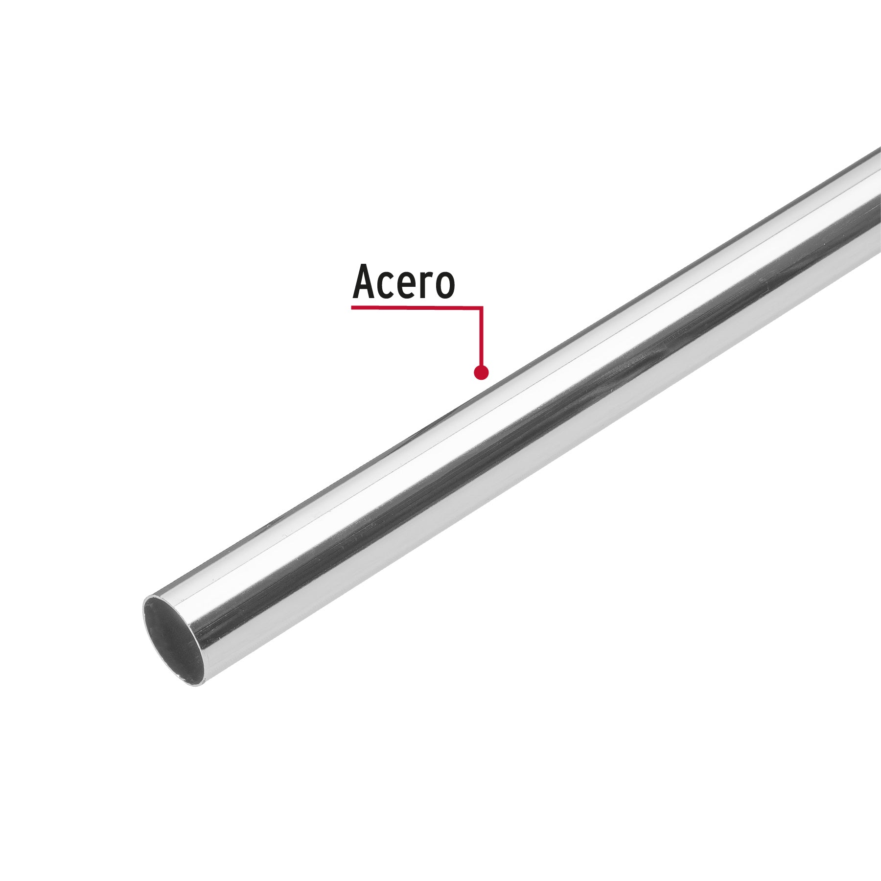 Tubo redondo de 1.8 m en acero cromado para closet, Hermex