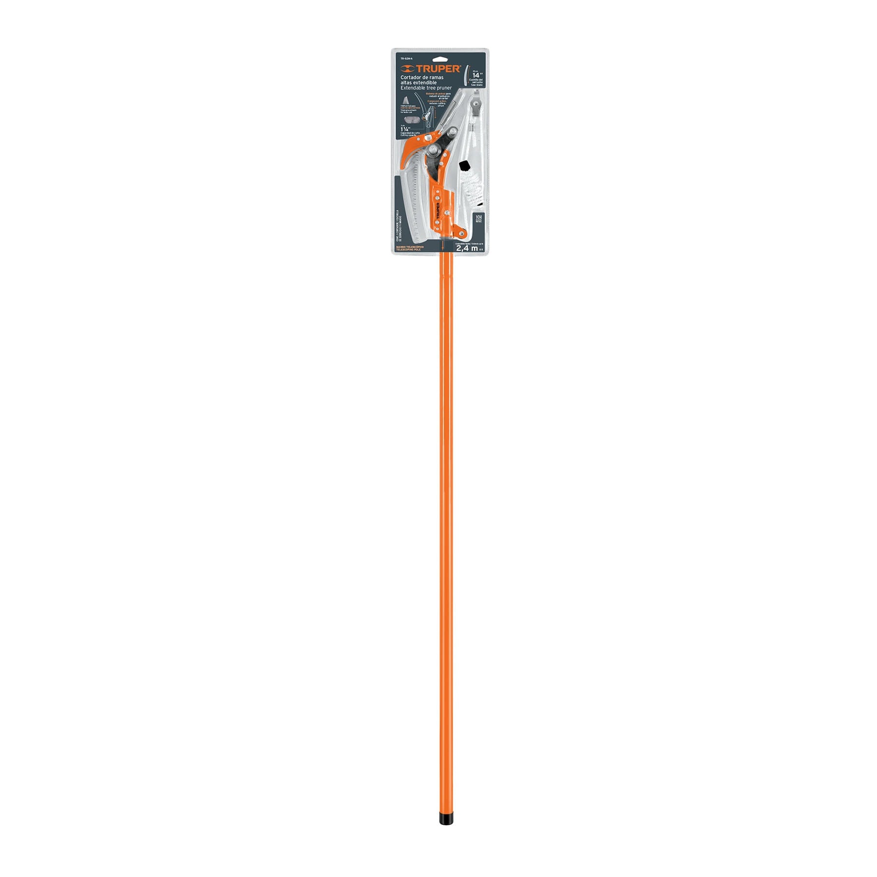 Cortador ramas altas, mango telescópico, aluminio, 2.40 m