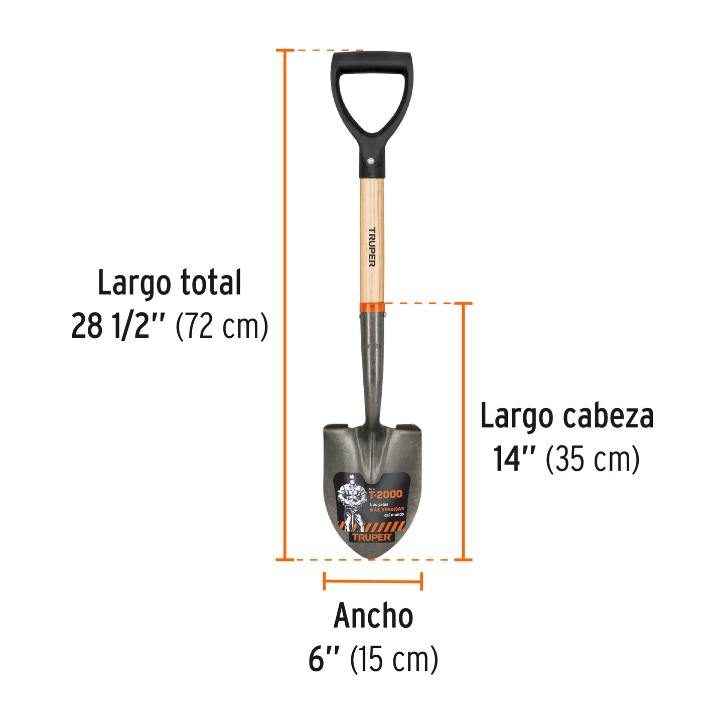 Pala cajuelera redonda, puño "d"