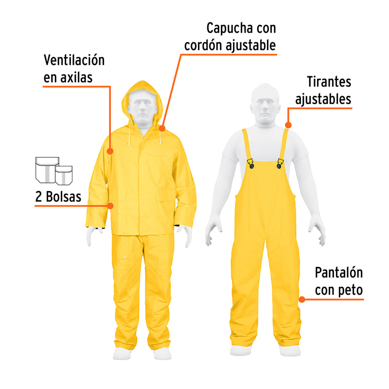 Conjunto impermeable, talla grande, PVC