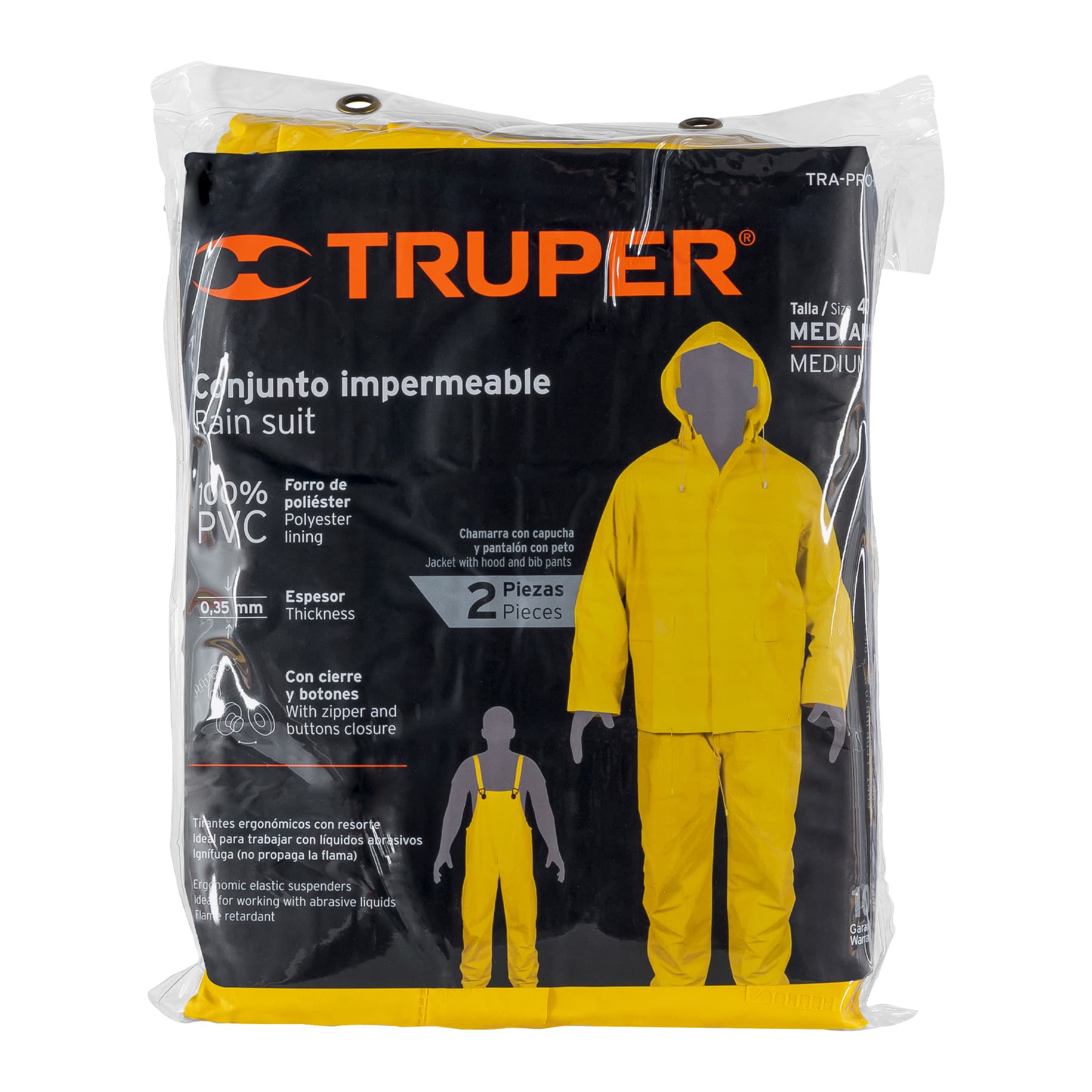Conjunto impermeable, talla mediana, PVC
