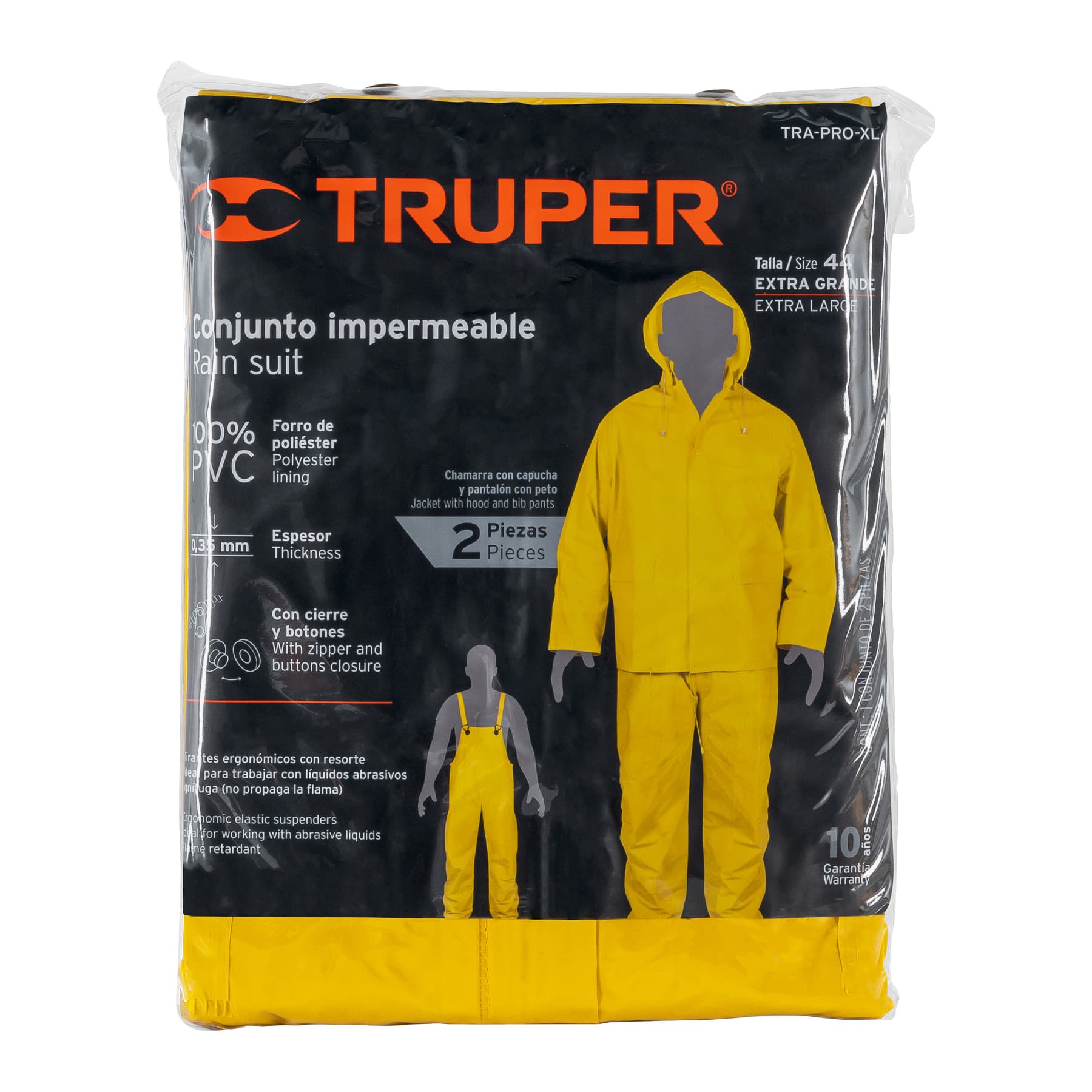 Conjunto impermeable, talla Extra G, PVC