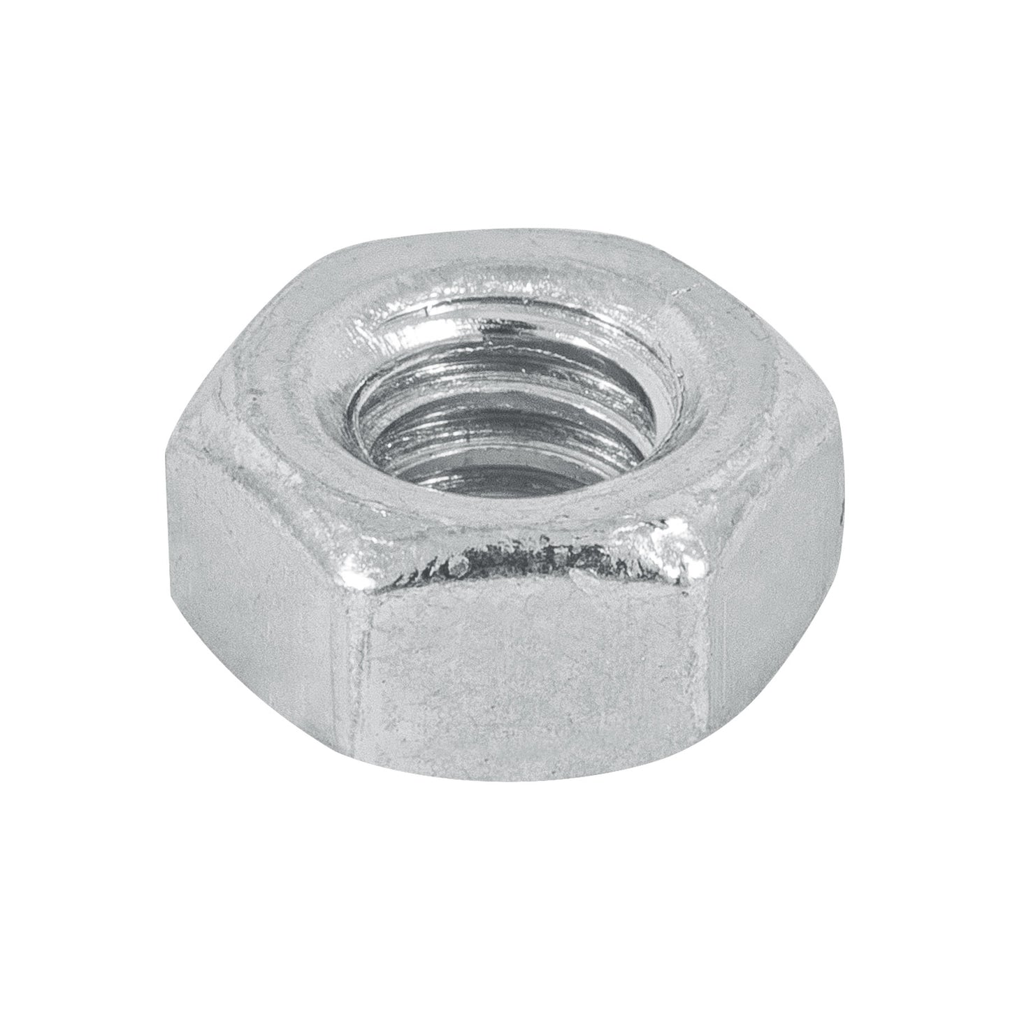 Blíster con 25 tuercas 1/4' hex de acero galvanizado, Fiero