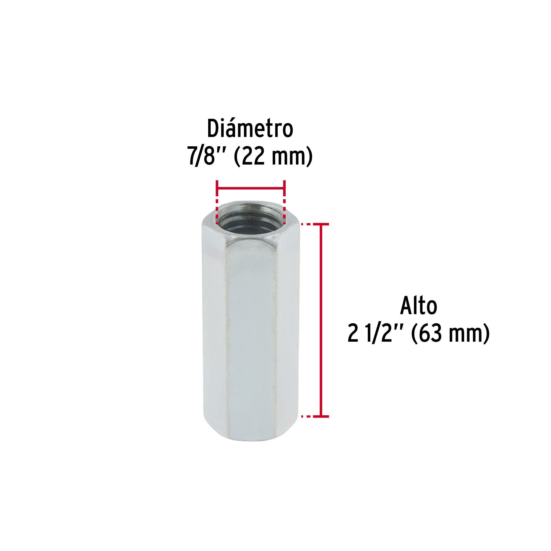 Bolsa con 2 tuercas cople, 7/8' acero galvanizado , FIERO