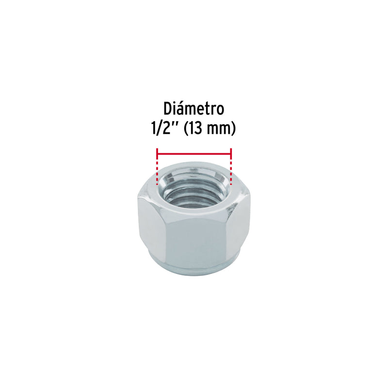 Bolsa con 50 tuercas de seguridad, 1/2' , FIERO