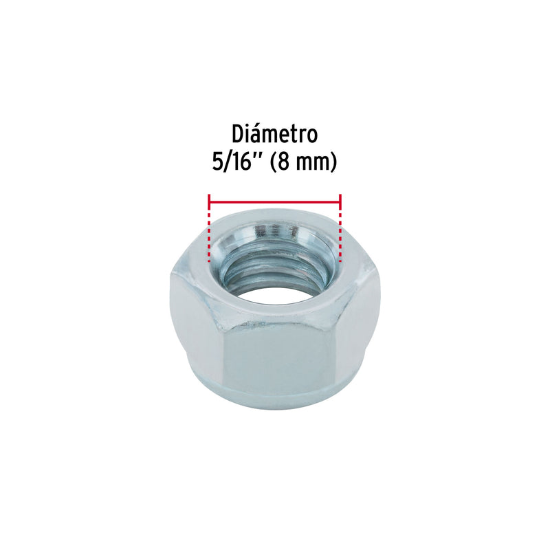 Bolsa con 150 tuercas de seguridad, 5/16' , FIERO