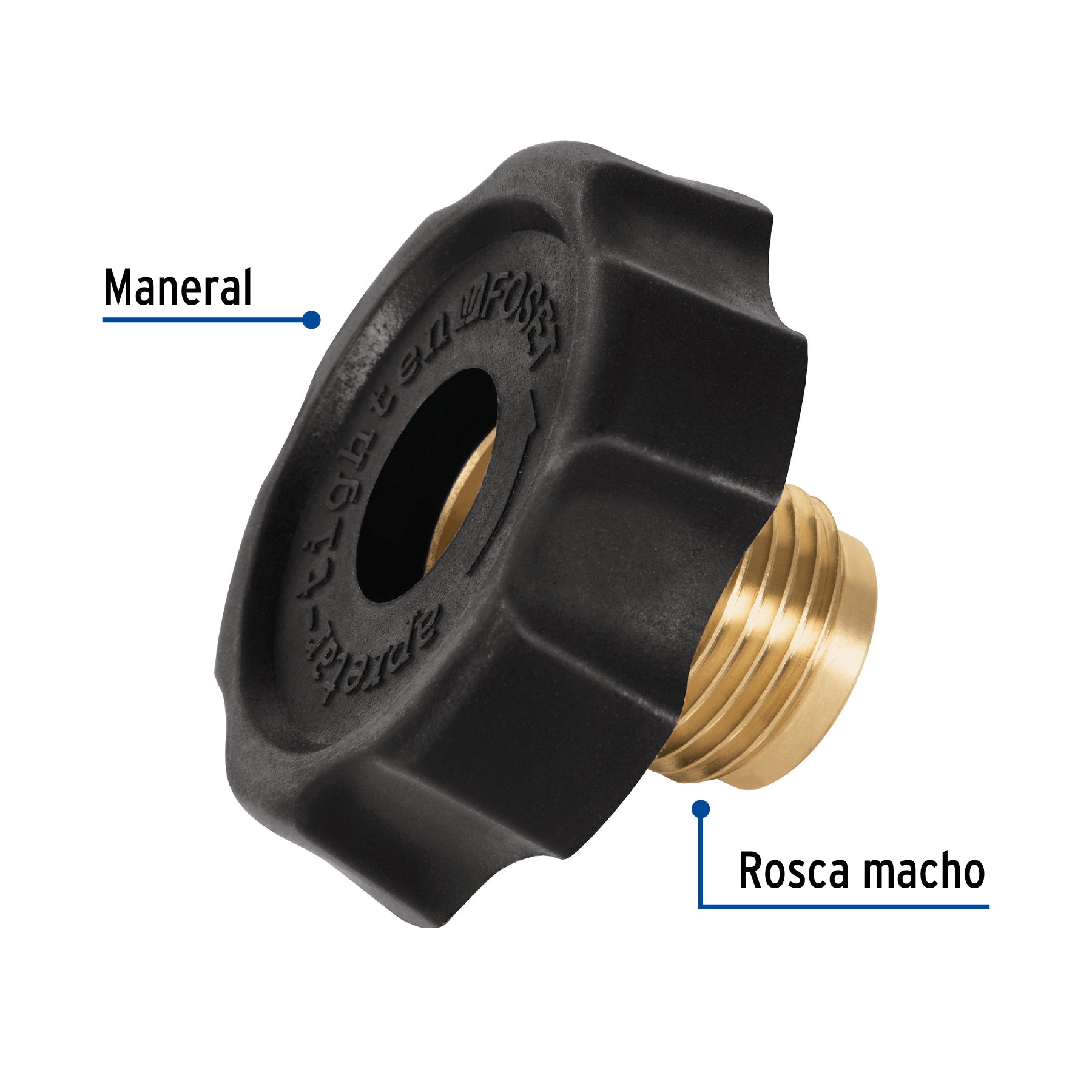Tuerca izquierda 7/8" con maneral plástico, Foset