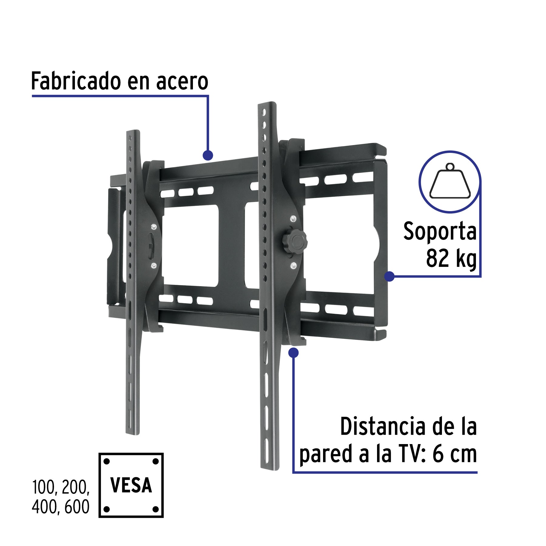 Soporte para TV con inclinación ajustable, 26"-65"