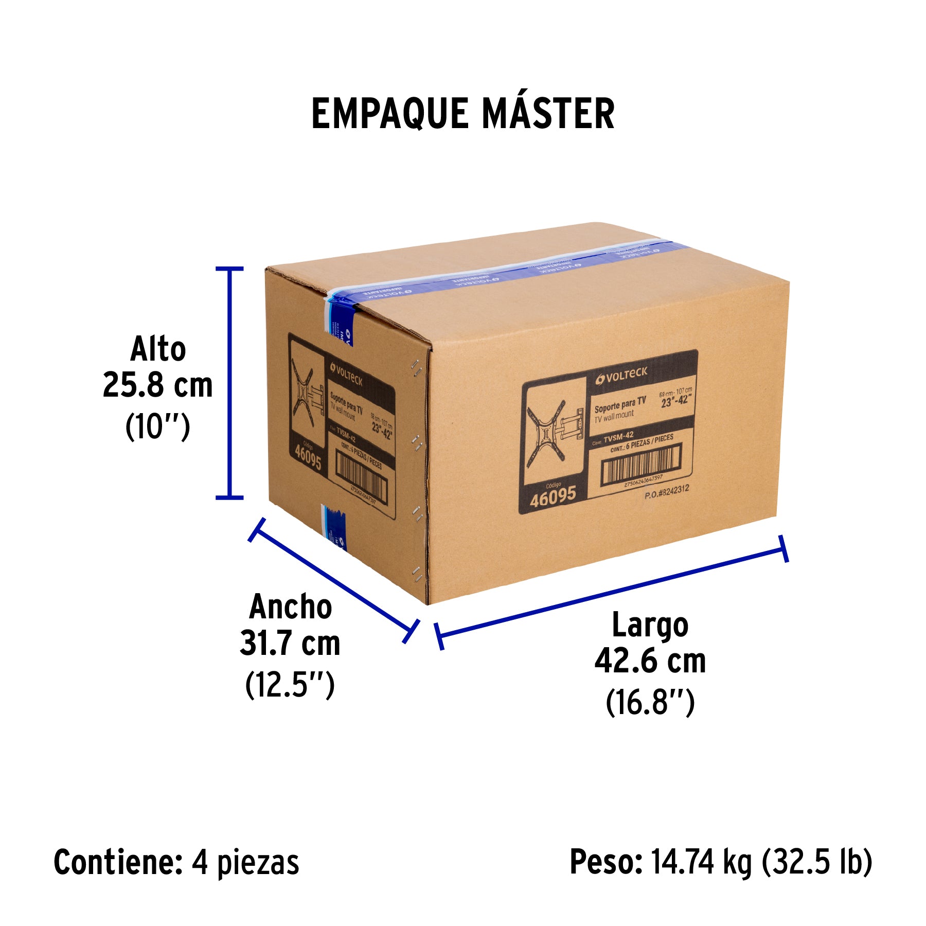 Soporte para TV, articulado, 13"-42"