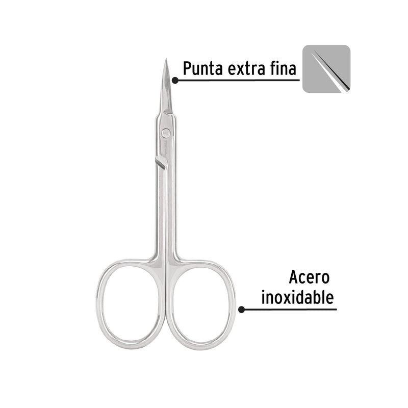Tijera para manicure 3-1/2', punta fina, Pretul