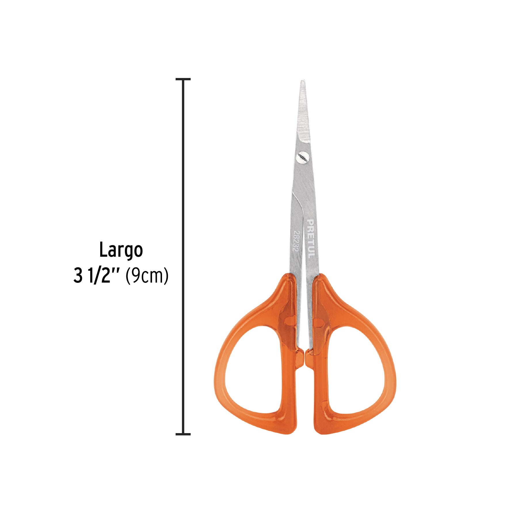 Tijera para manicure 3-3/4', mango plastico, Pretul