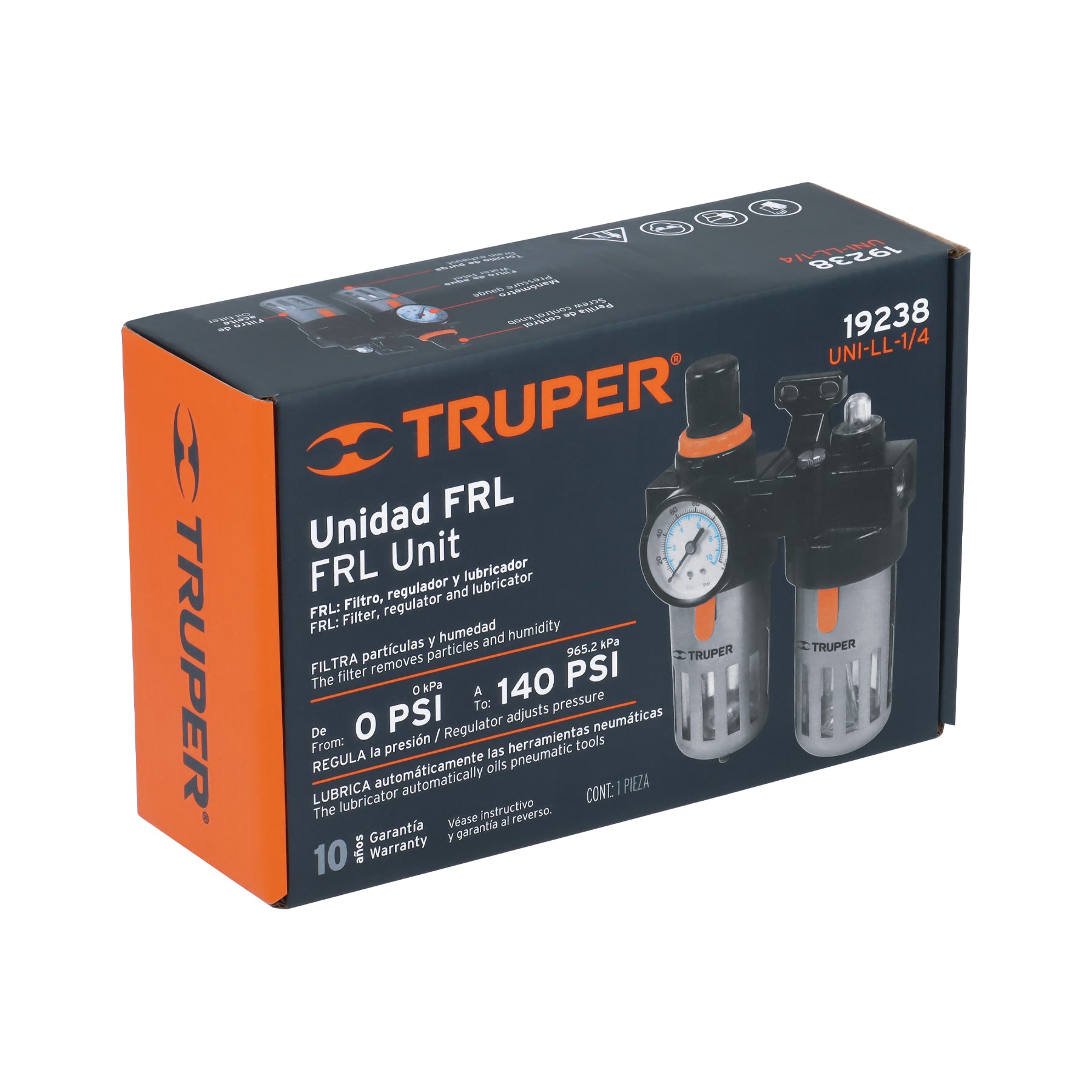 Unidad de limpieza y lubricación, cuerda 1/4 npt