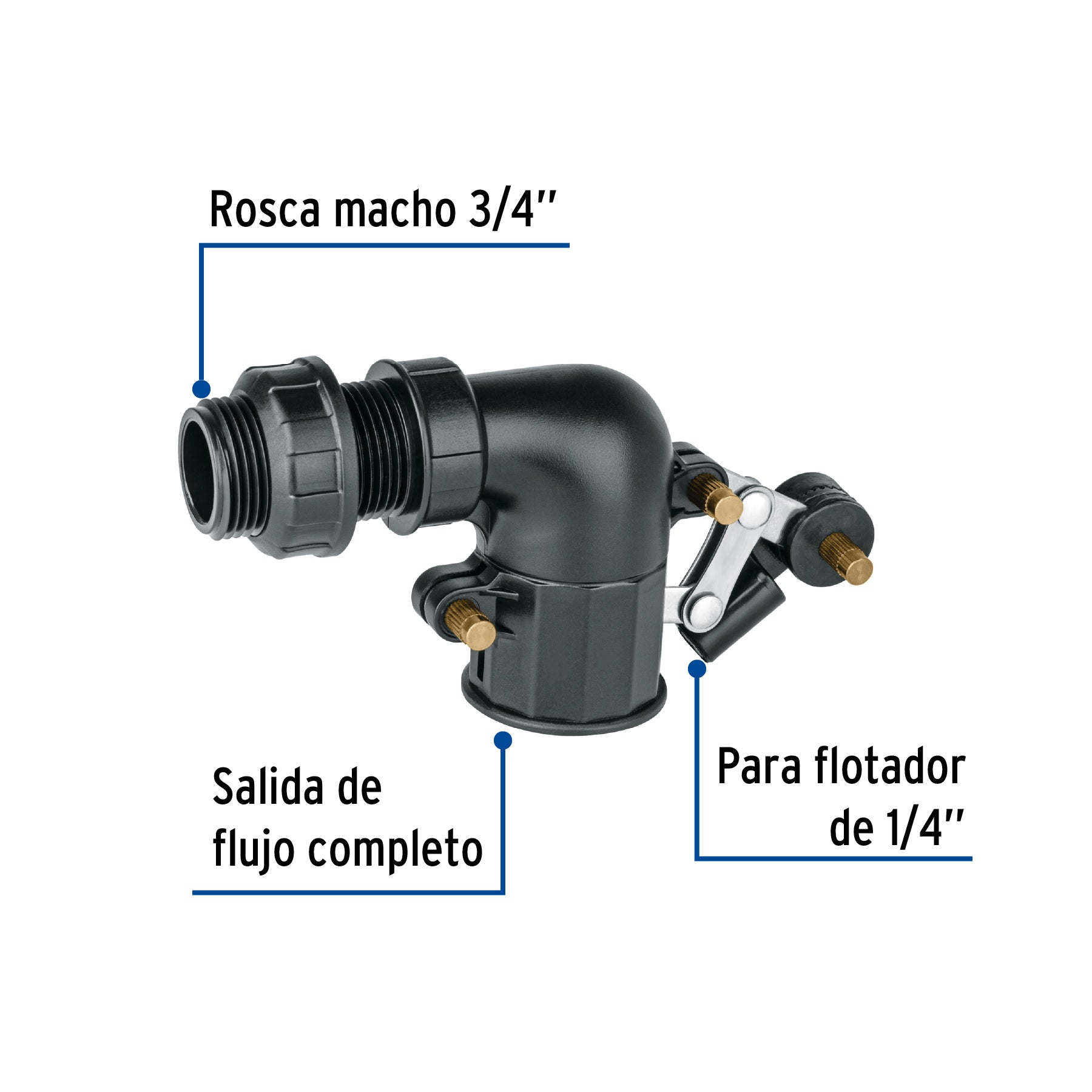 Válvula de POM, 3/4' para flotador, Foset