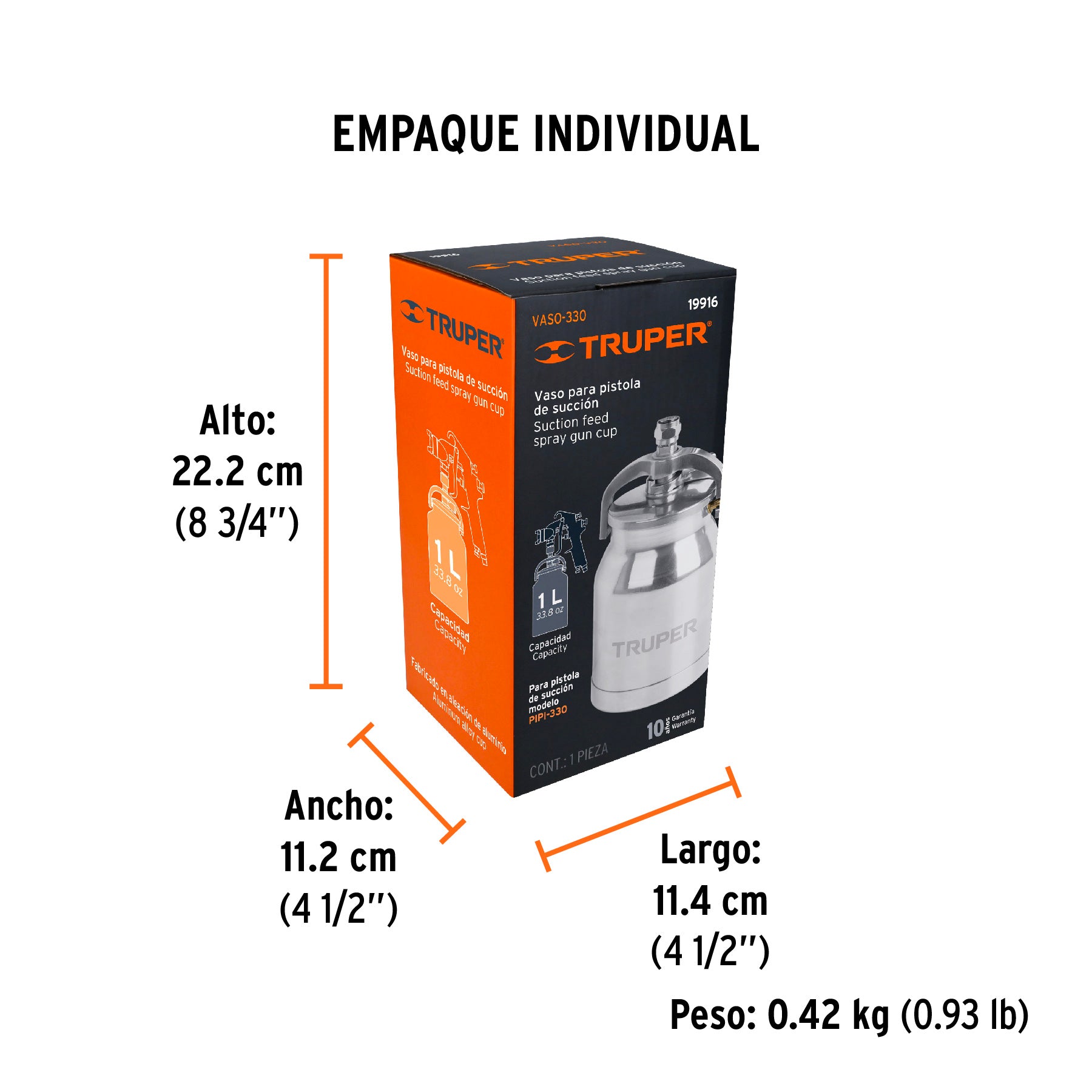 Vaso aluminio de repuesto para PIPI-330