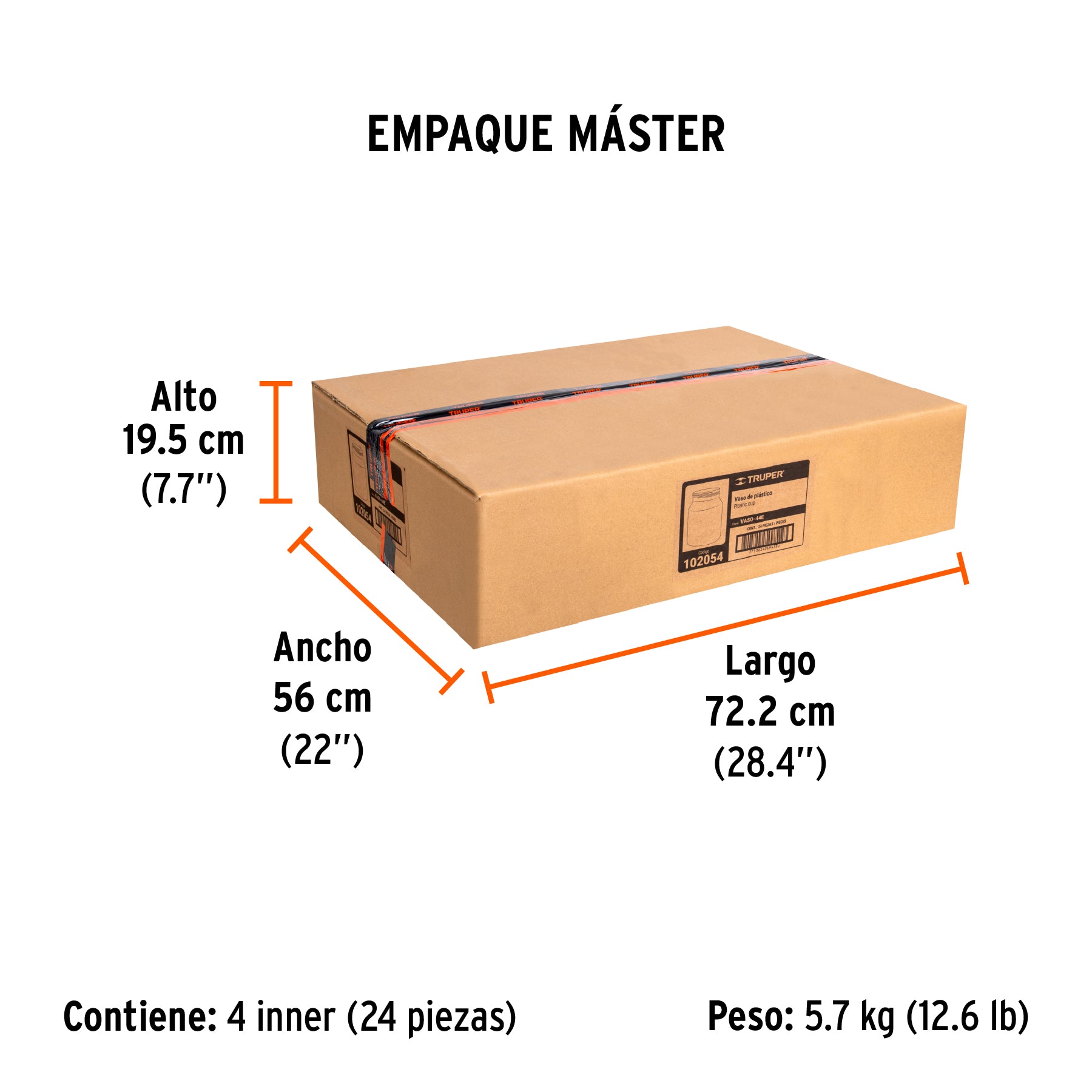 Vaso de plástico para PIPI-44E, Truper