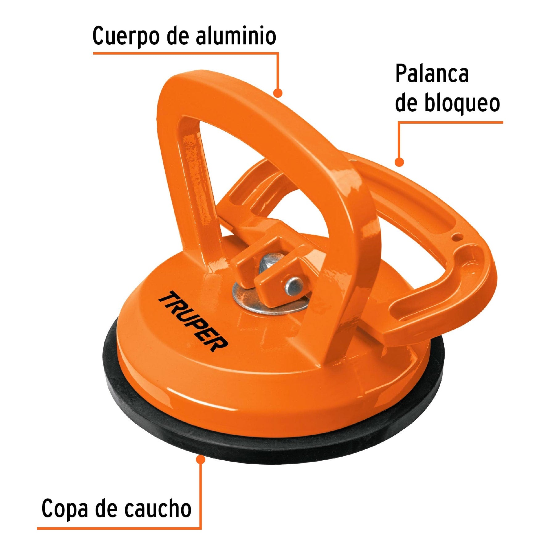 VENTOSA DE ALUMINIO PARA VIDRIO,1 COPAS DESUCCION