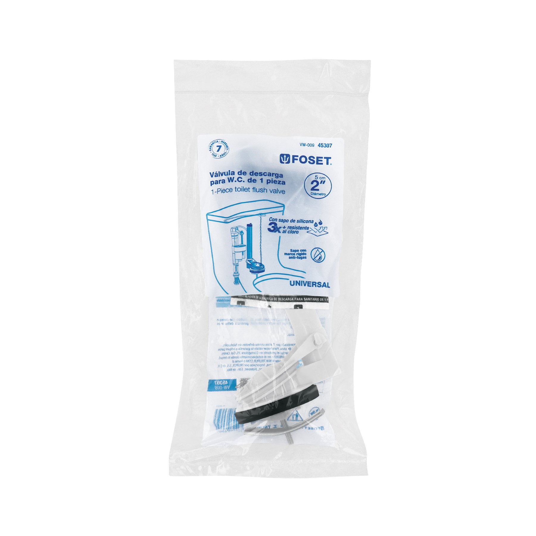 Válvula de descarga de 2' p/sanitario una pza,cadena inox