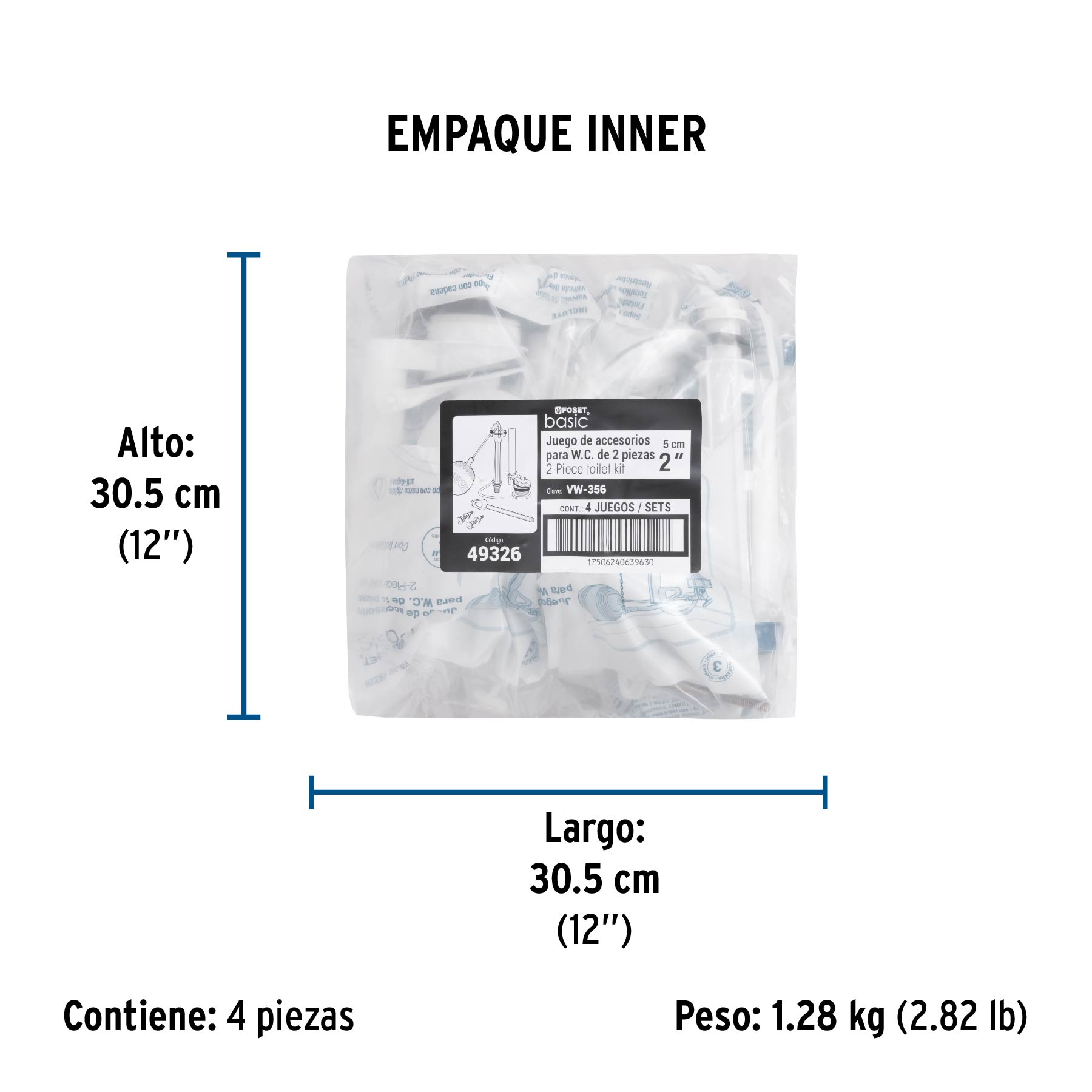 Juego de accesorios para tanque bajo, económico