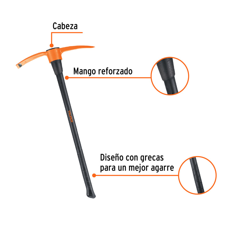 Zapapico 4 lb con mango de fibra de vidrio 36', Truper