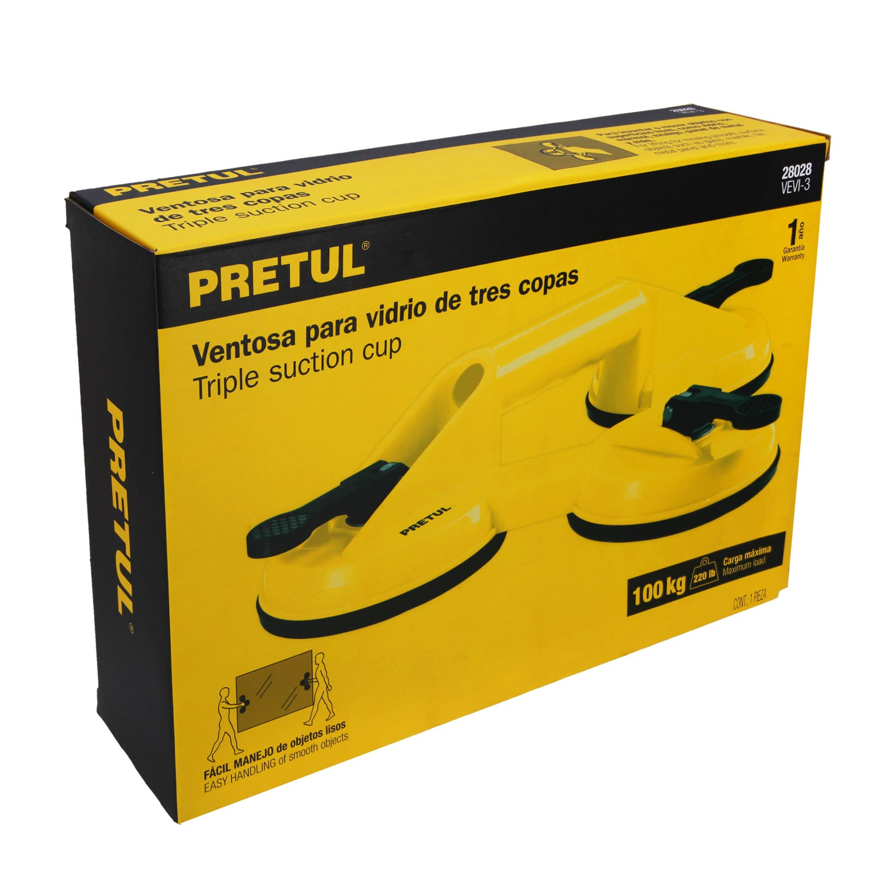 VENTOSA DE PLASTICO  PARA VIDRIO,3 COPAS DESUCCION