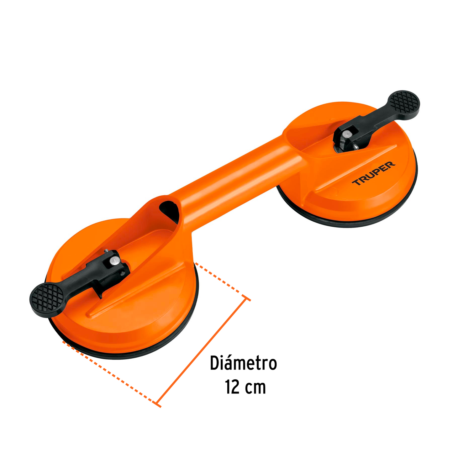 VENTOSA DE ALUMINIO PARA VIDRIO,2 COPAS DESUCCION