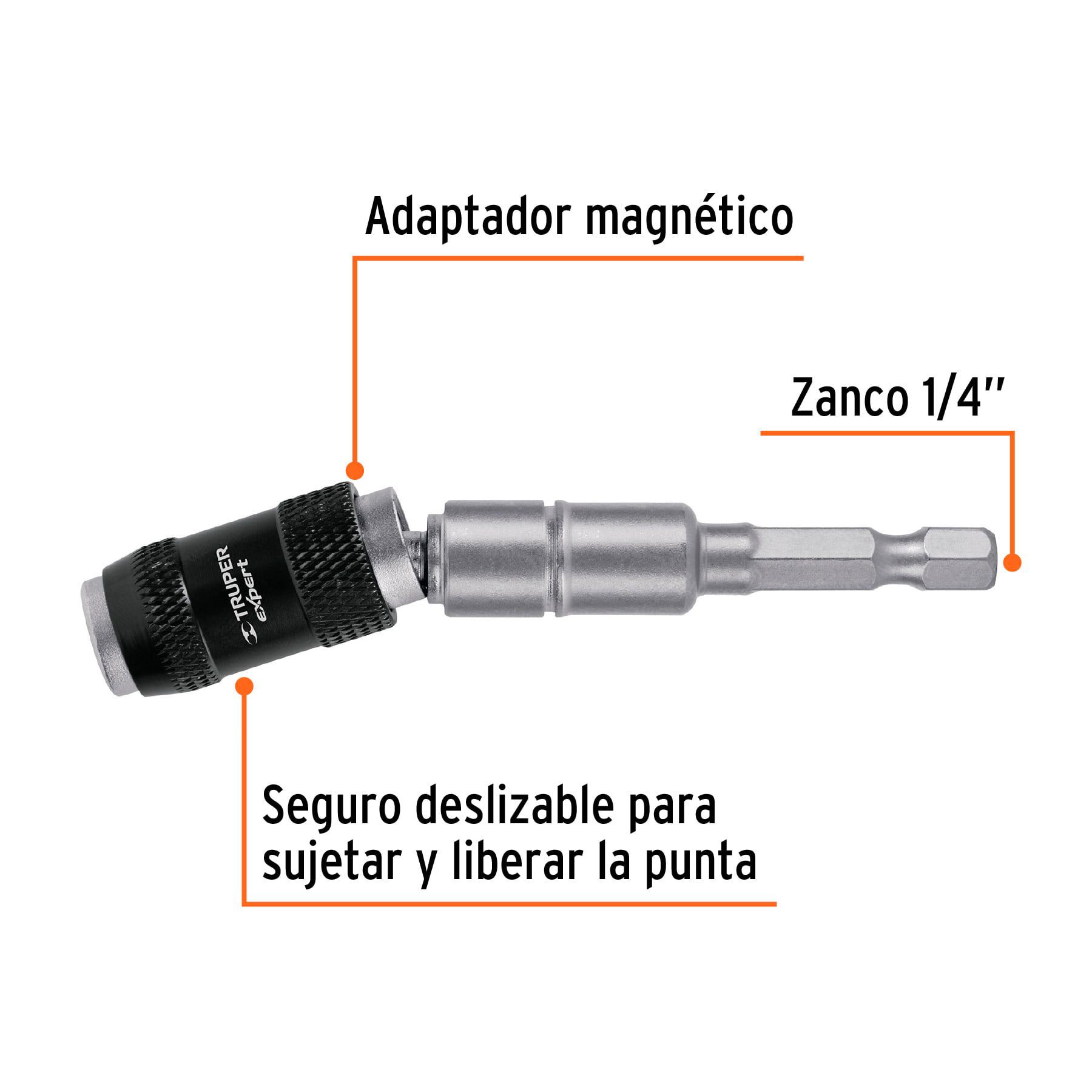Adaptador articulado p/puntas, cambio rápido, 120 mm,Expert