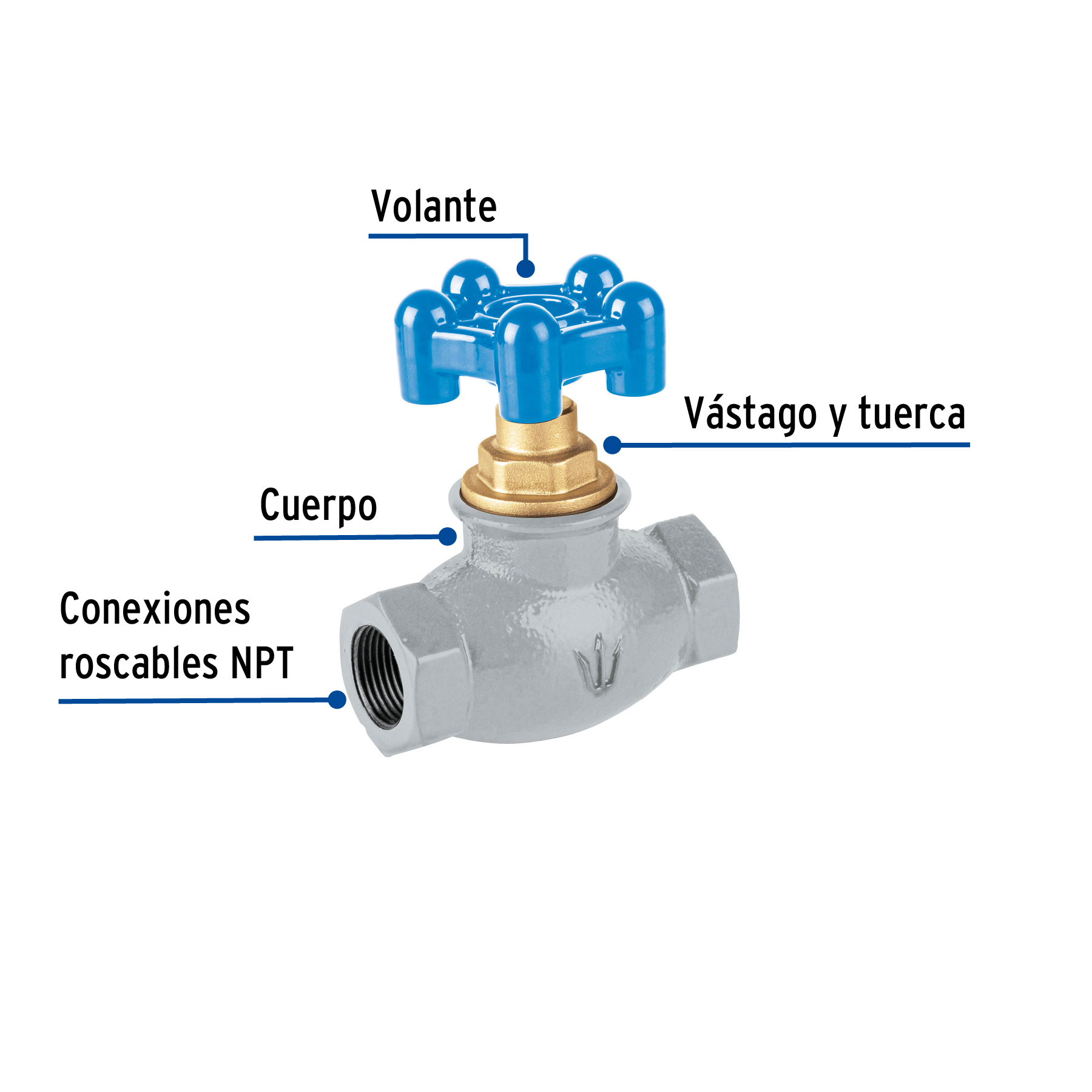 Válvula globo de hierro para gas LP,3/4', Foset