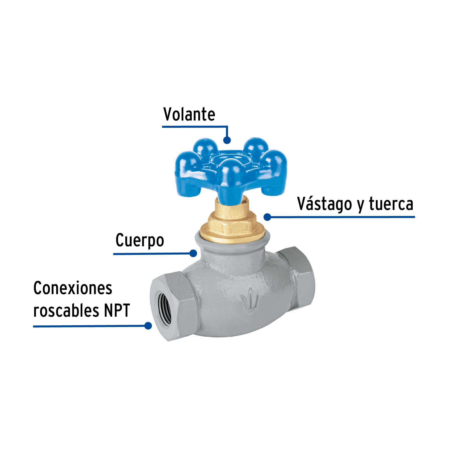 Válvula globo de hierro para gas LP,1/2', Foset