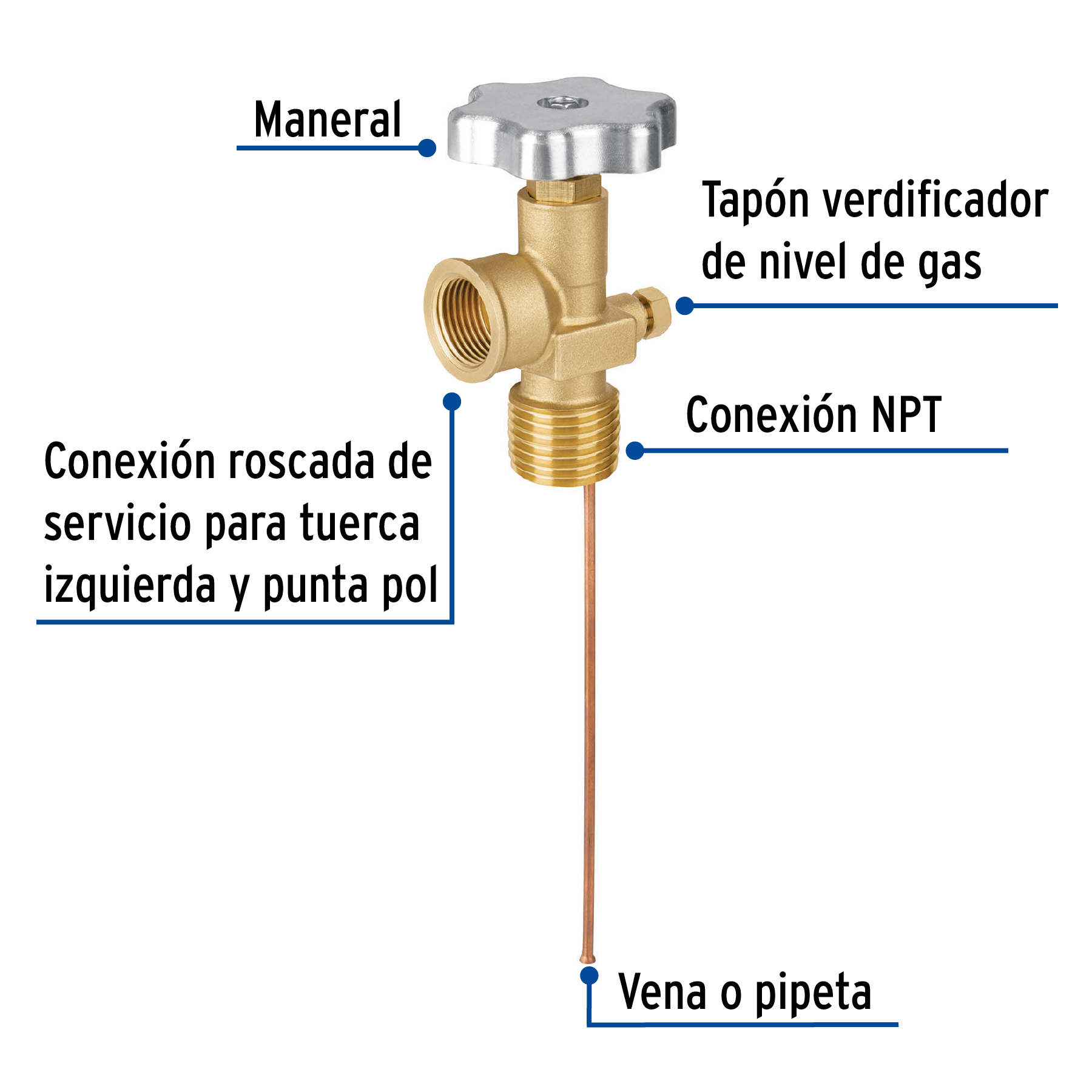 Válvula de servicio para tanque estacionario hasta 300 L