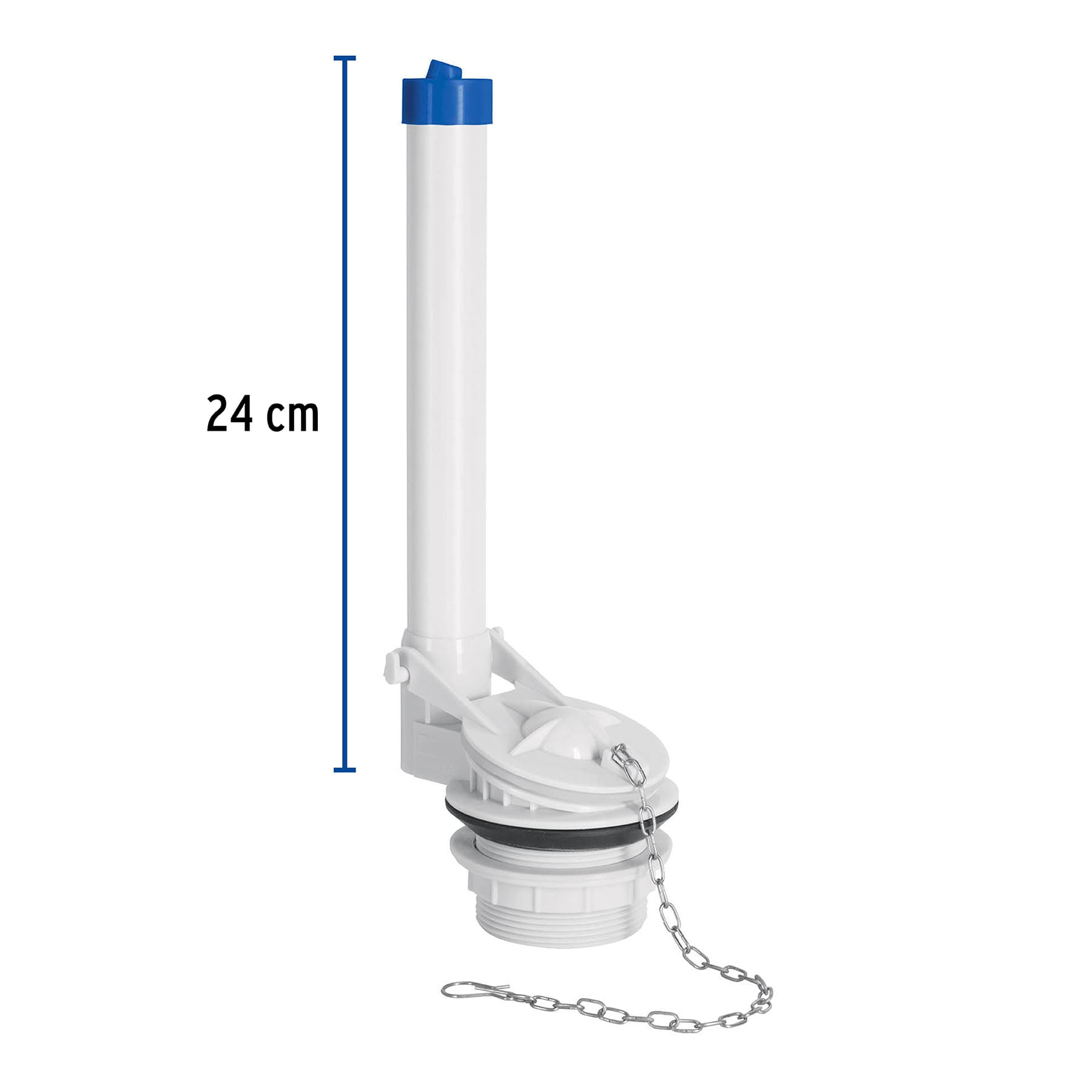 Válvula de descarga de 2' p/sanitario dos pzas,cadena inox