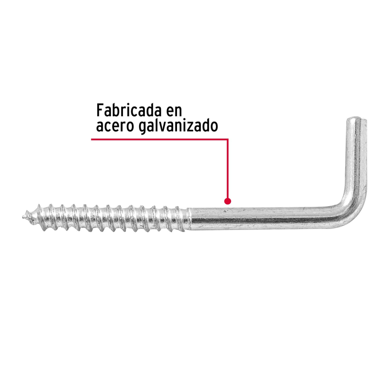 Alcayata roscada, 20 X 70 mm, caja 144 piezas
