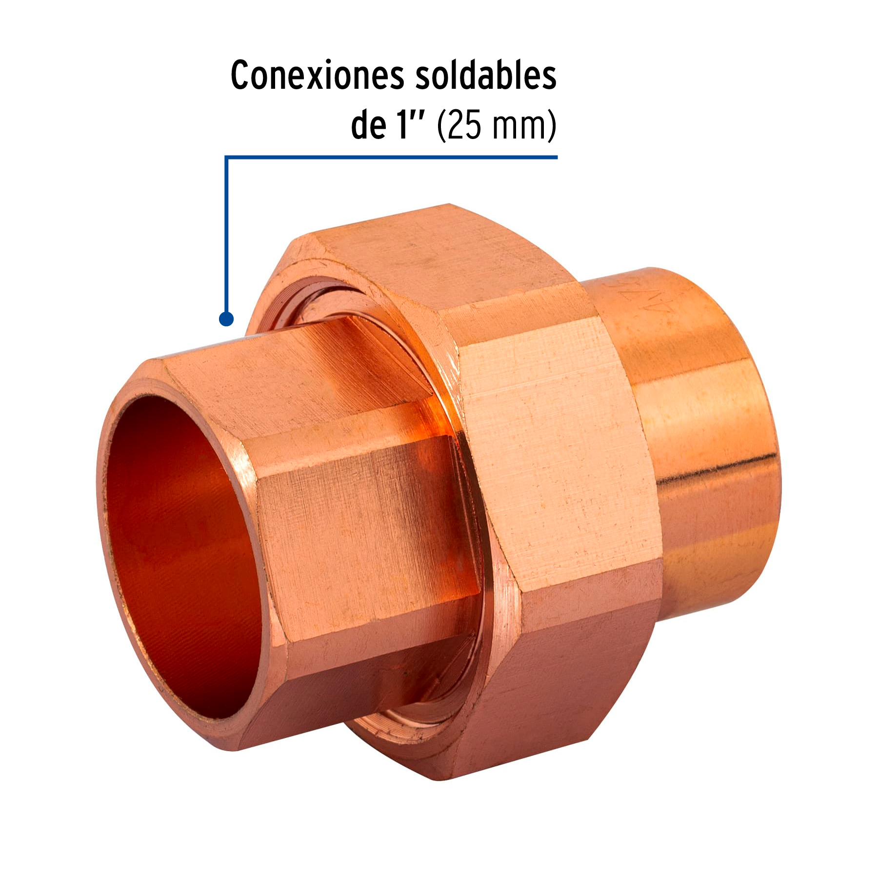 Tuerca unión de cobre, 1', Basic