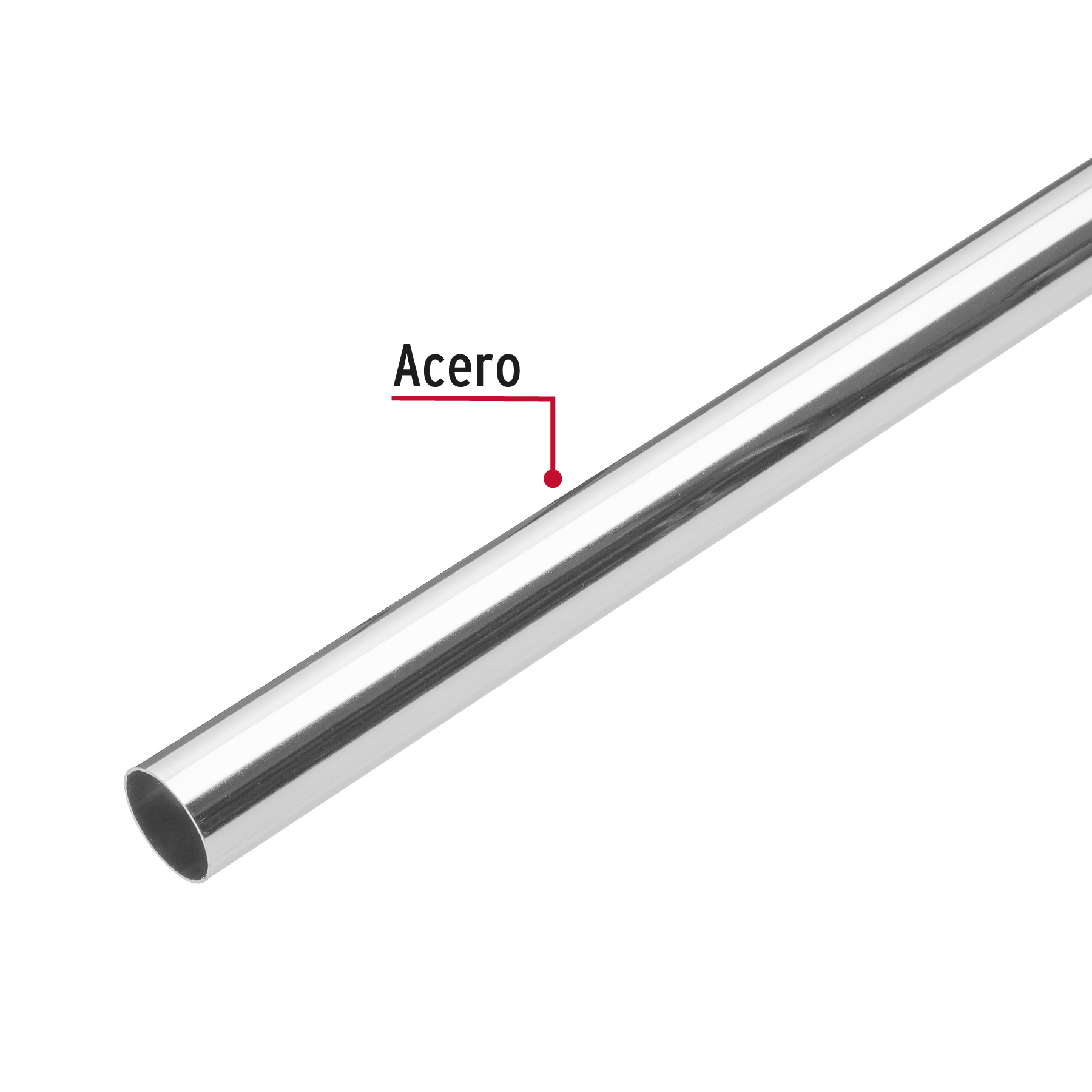 Tubo redondo de 2.4 m en acero cromado para closet, Hermex
