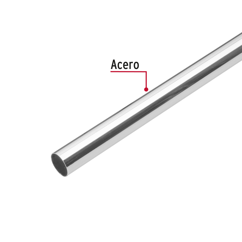 Tubo redondo de 1.5 m en acero cromado para closet, Hermex
