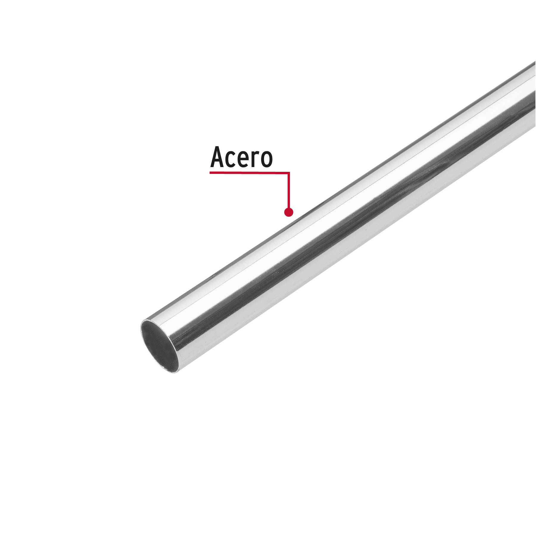Tubo redondo de 1.2 m en acero cromado para closet, Hermex