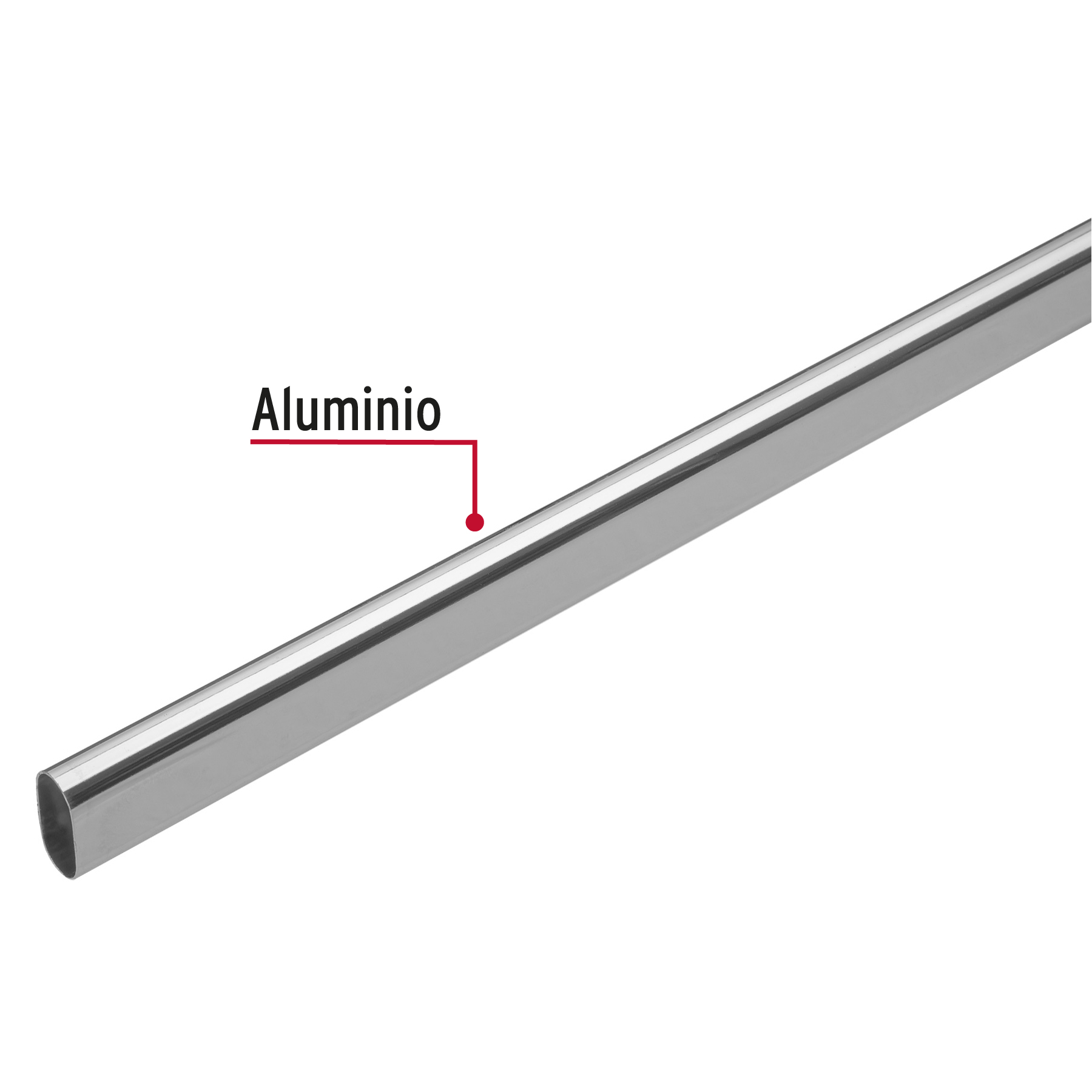 Tubo ovalado de 3.0 m en aluminio para closet, Hermex