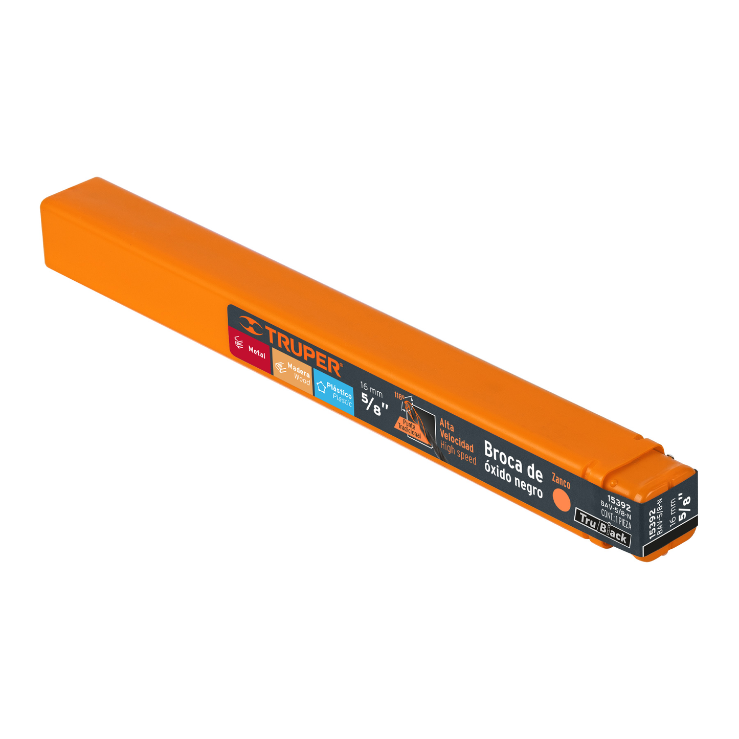 Broca de alta velocidad, oxido negro, 5/8"