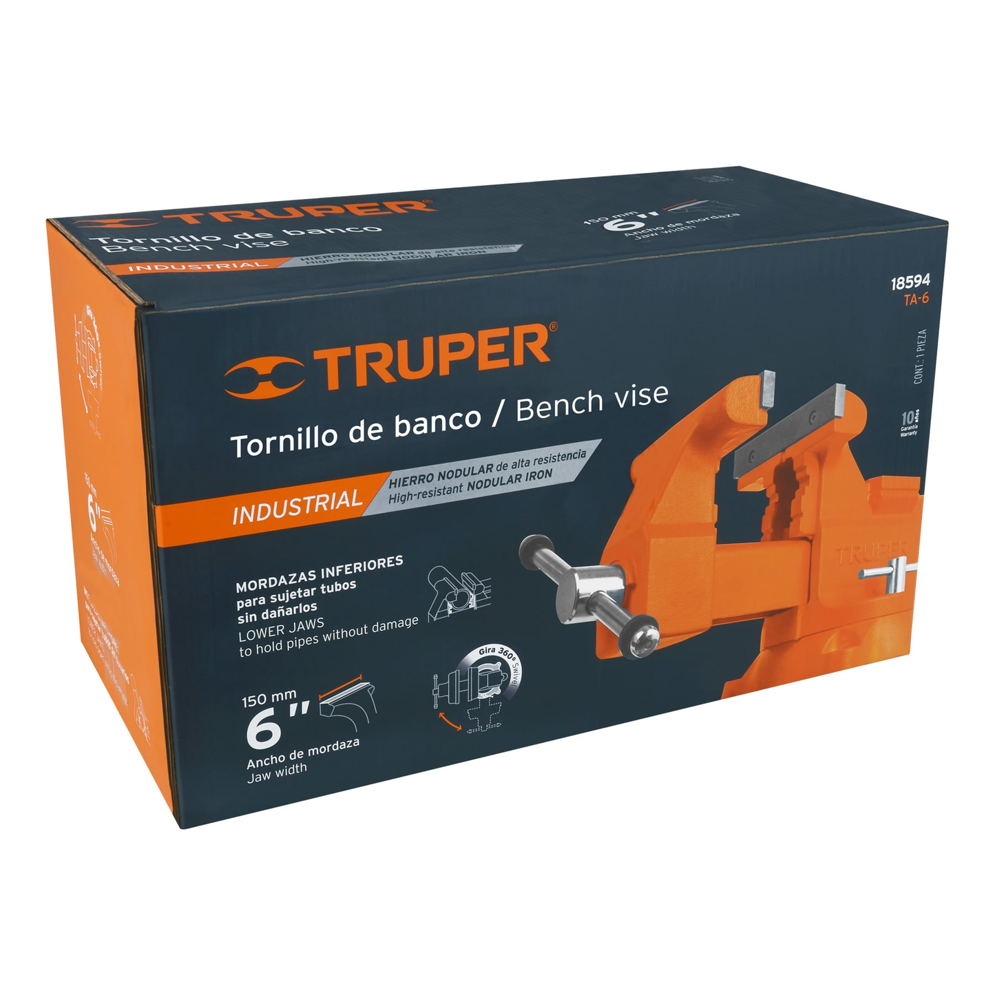 Tornillos de banco uso industrial, hierro nodular, 6" SUSTITUYE 100241