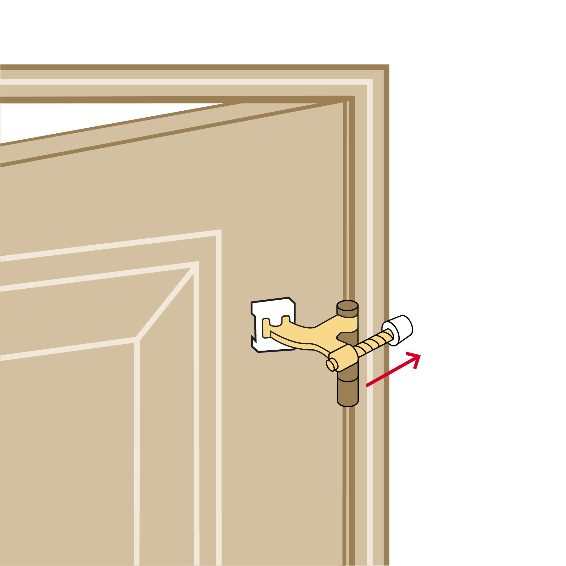Tope de puerta para perno de bisagra, latón brillante