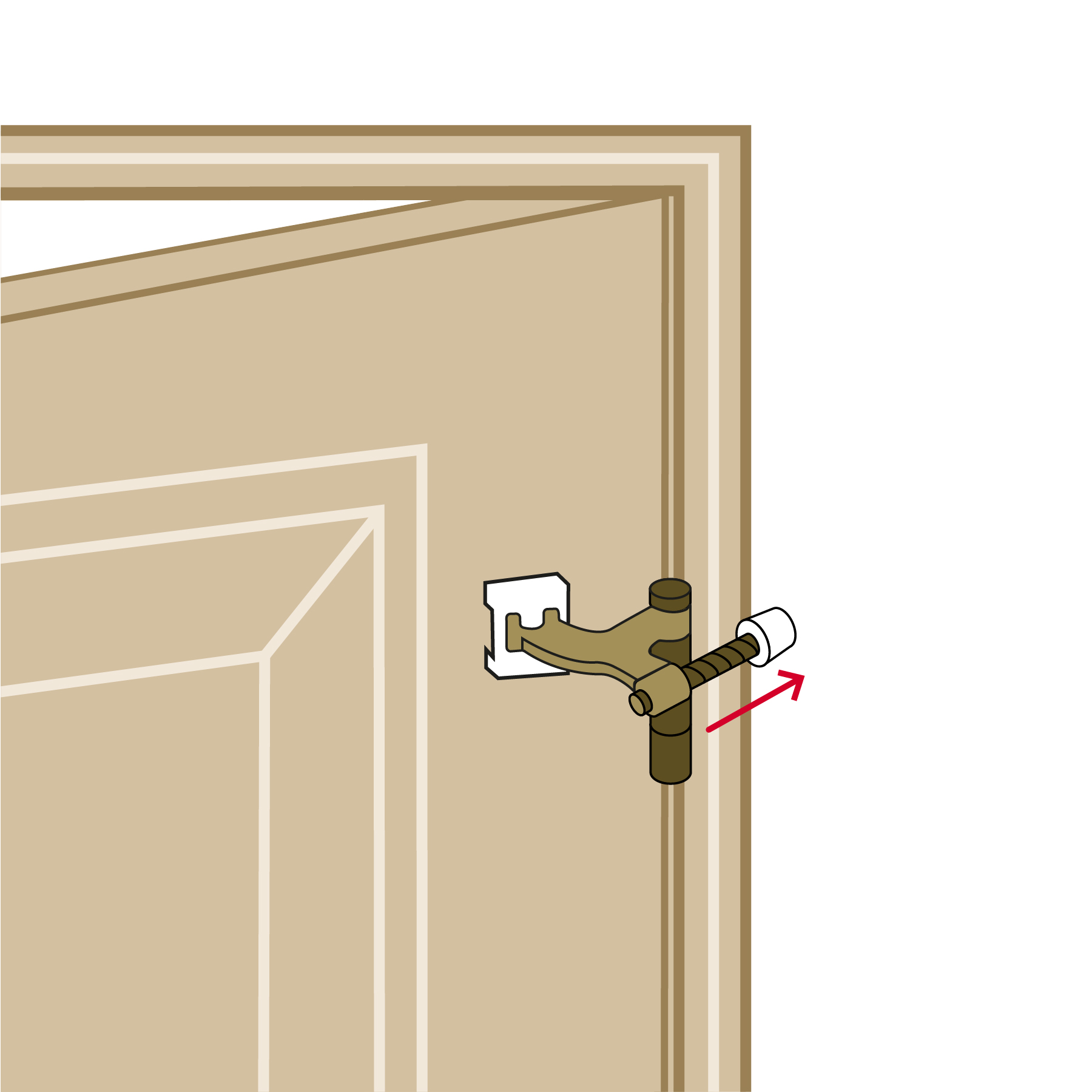 Tope de puerta para perno de bisagra, latón antiguo