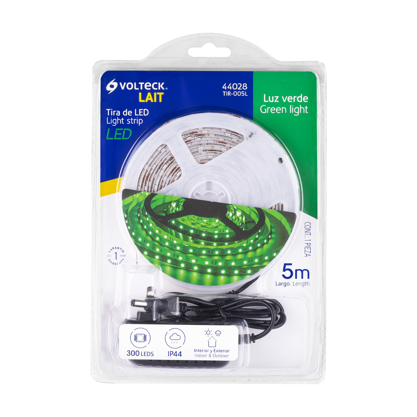 Tira de LED de 5 m 18 W para interior y exterior verde
